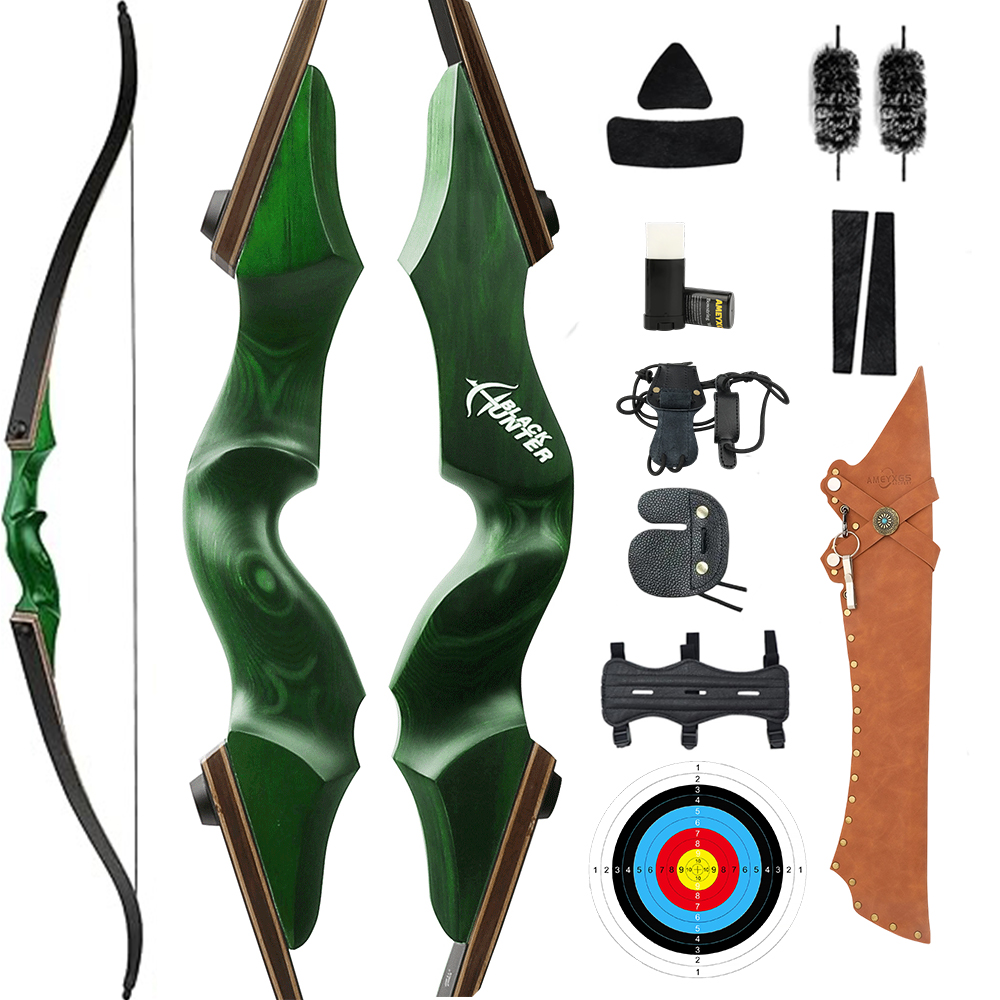 Black Hunter 60" Hunting Recurve Bow Takedown Bow 20-60 lbs RH/LH