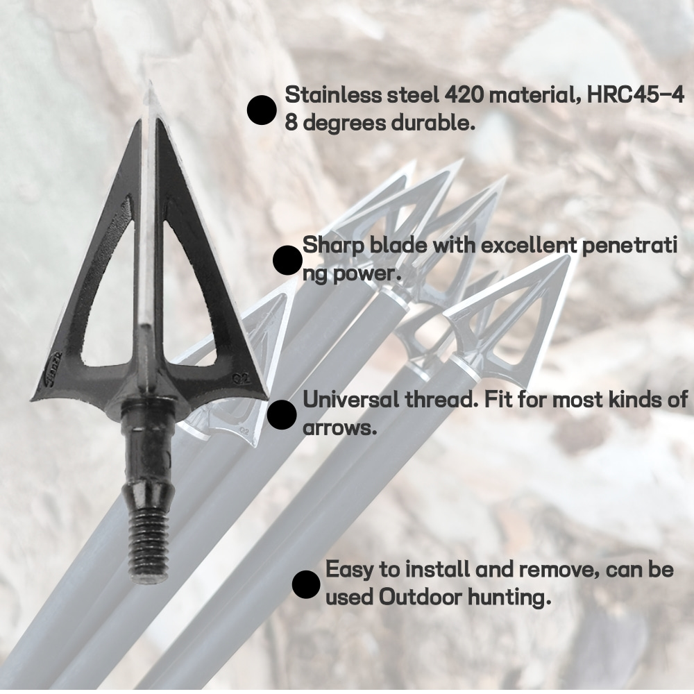 Hunting Broadheads 100gr Points Tips Arrowheads