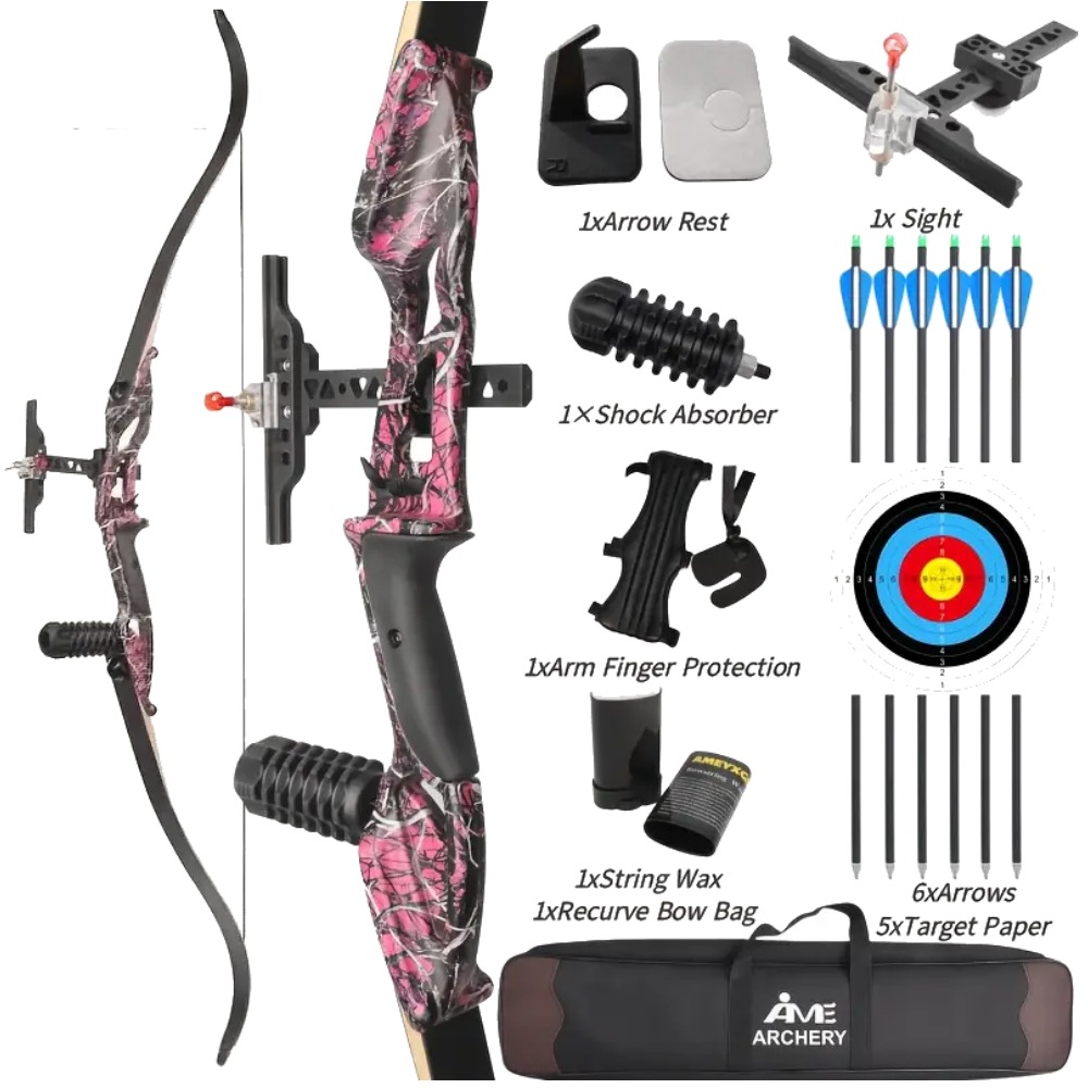 JUNXING F179 56" Recurve Bow Takedown Hunting Bow 30 lbs