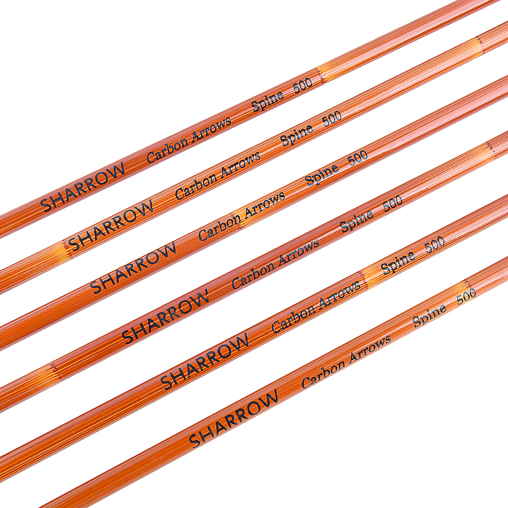 SHARROW Bamboo Skin Traditional Carbon Arrow Shafts Spine500 (12 Pack)-CHN Archery