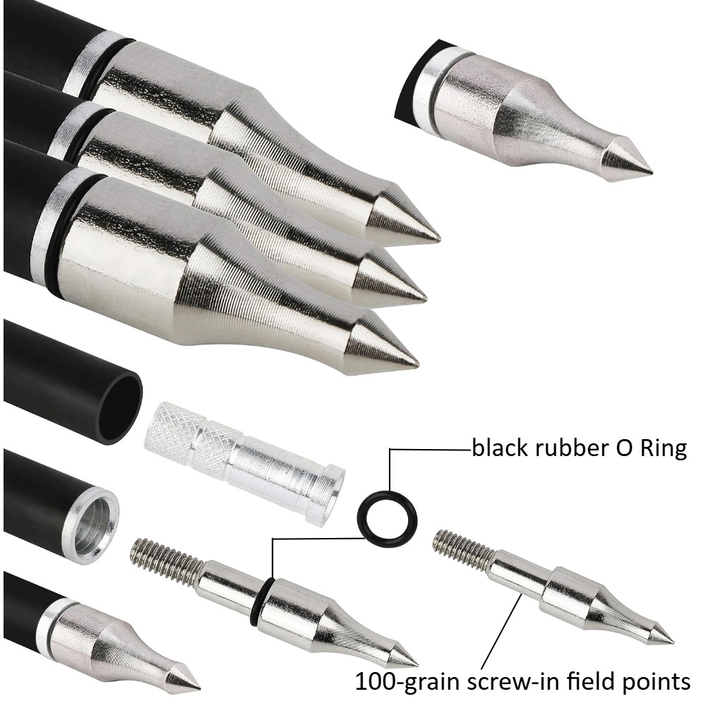 SHARROW 30" Feather Fletched Carbon Arrows Spine 500 (12 Pack)