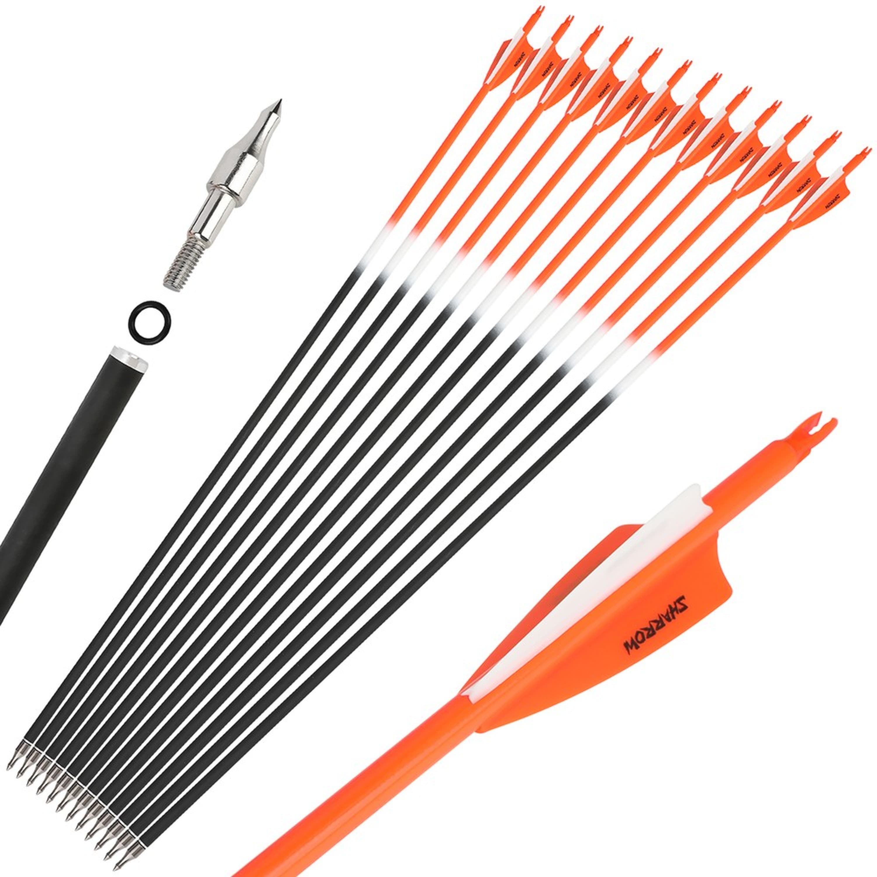 30" Archery Vanes Archery Recurve Compound Bow Hunting (12 Pack)