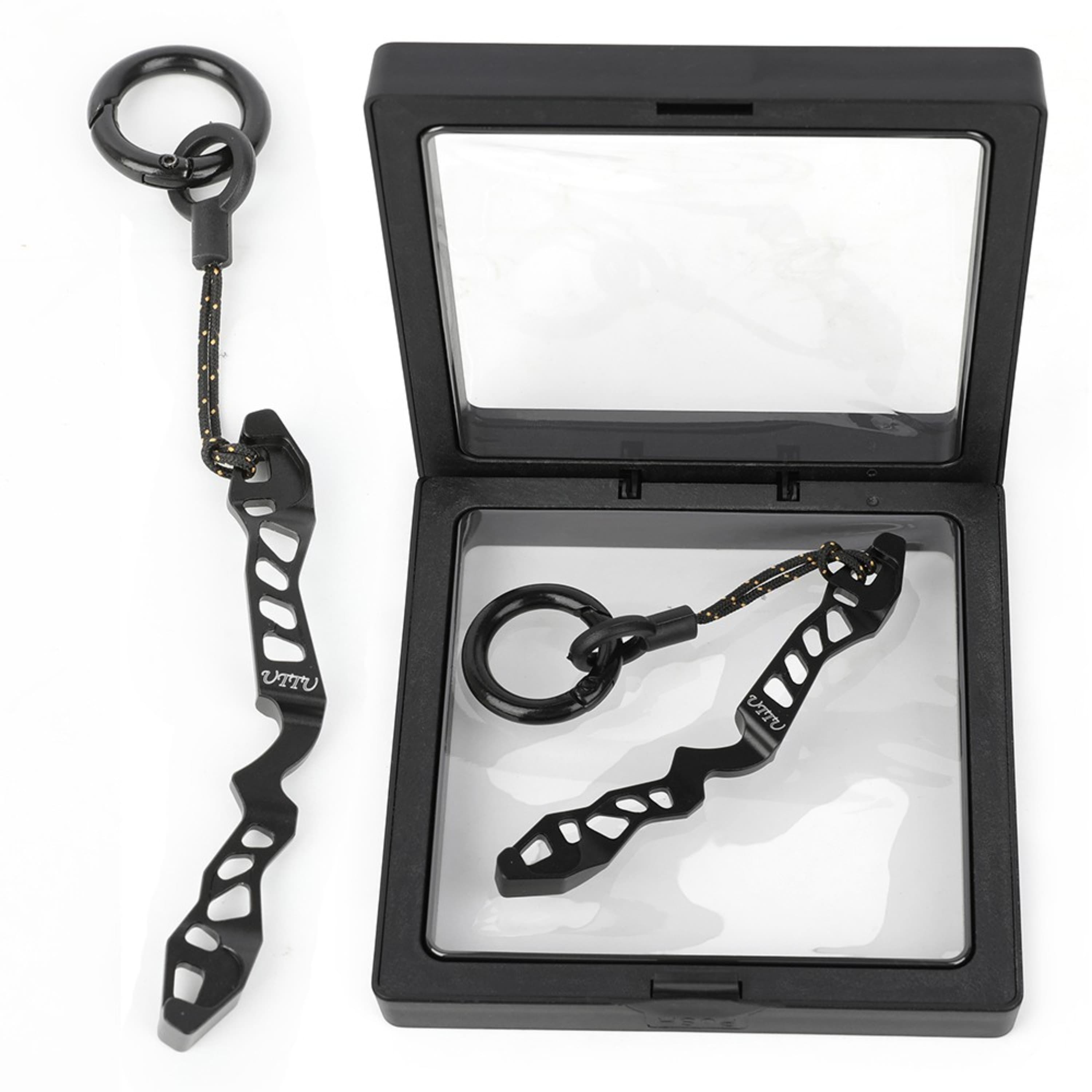 Recurve Bow Riser Keychain Aluminum Alloy Archery Keyring Gift