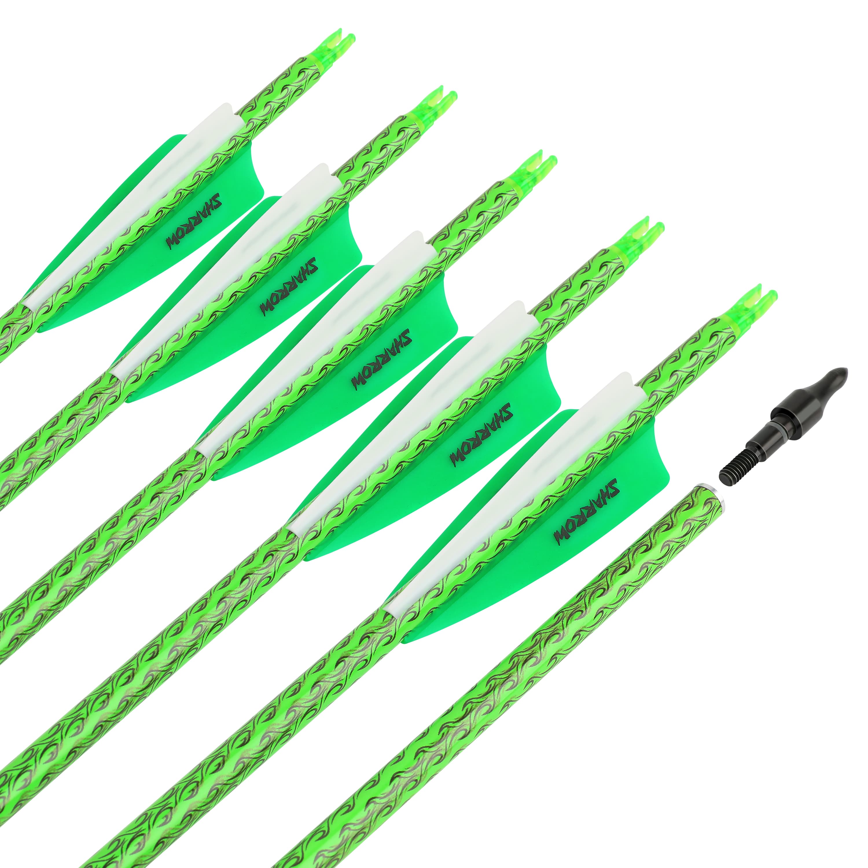 12X 30" Carbon Arrow Archery SP500 Screw Tips Hunting Shooting
