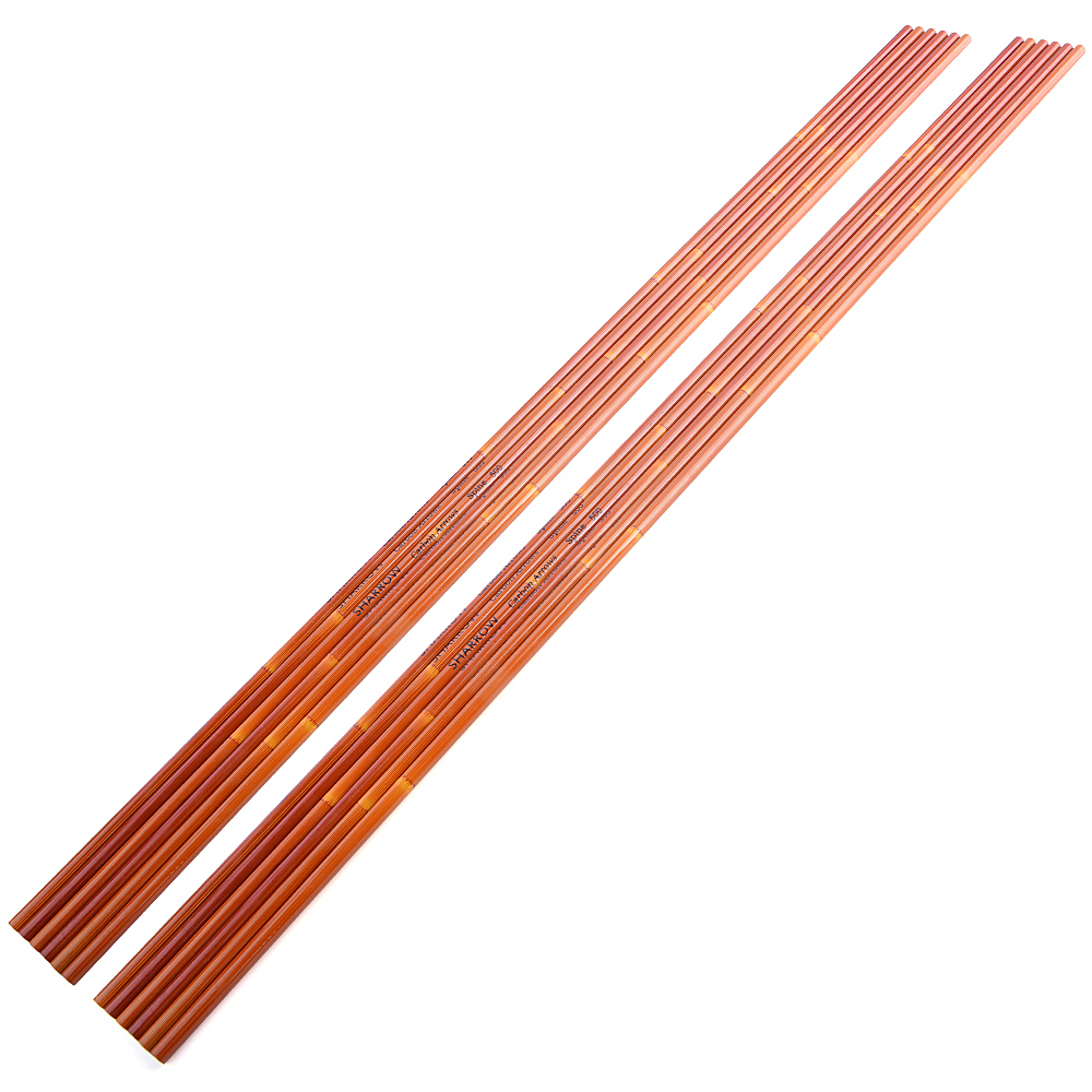 SHARROW Bamboo Skin Traditional Carbon Arrow Shafts Spine500 (12 Pack)-CHN Archery