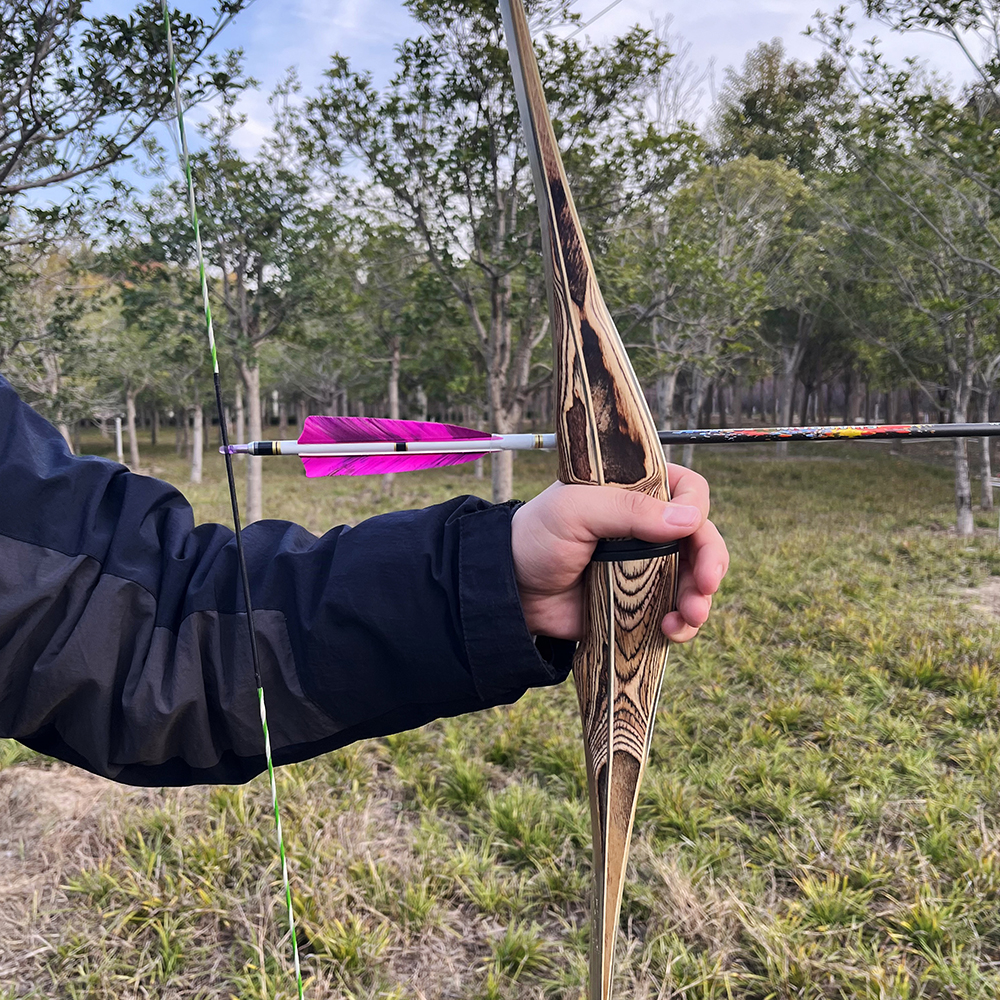 60" 62" 64" Traditional Longbow Handmade Archery Long Bow 20-50# @28"