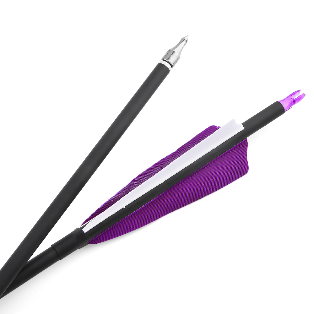 SHARROW 30" Archery Feather Fletched Carbon Arrows Spine 500 (12 Pack)