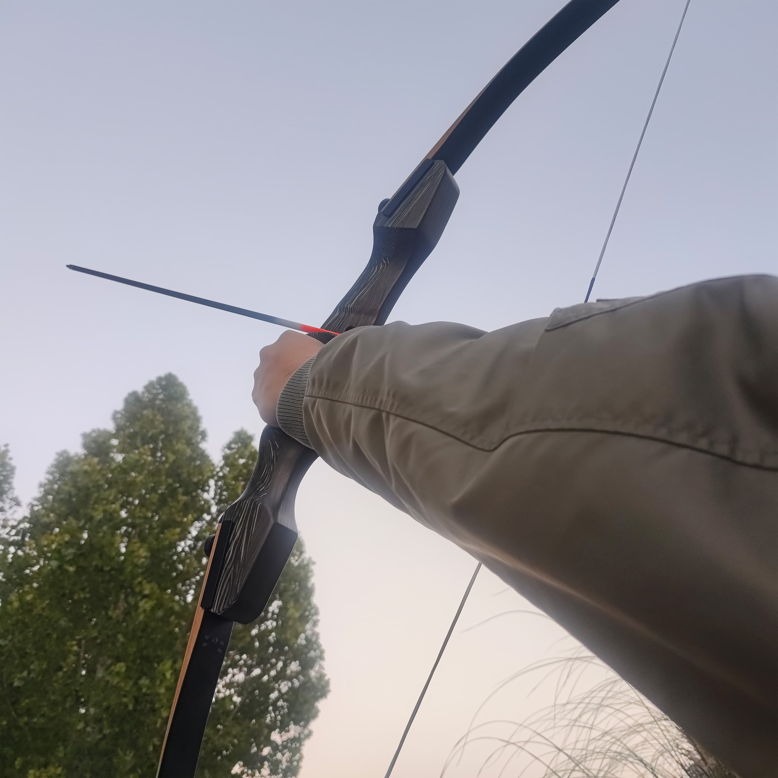 60" Archery Takedown Long Bow Wooden American Hunting Target 30-45lb