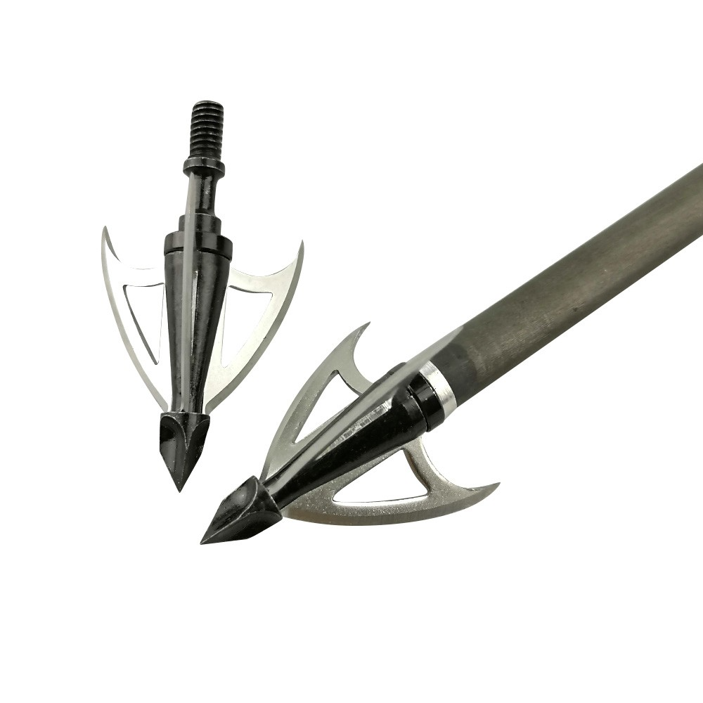 Archery 3 Blade Broadhead 100 Grain Screw Arrowhead Crossbow Recurve Bow Hunting