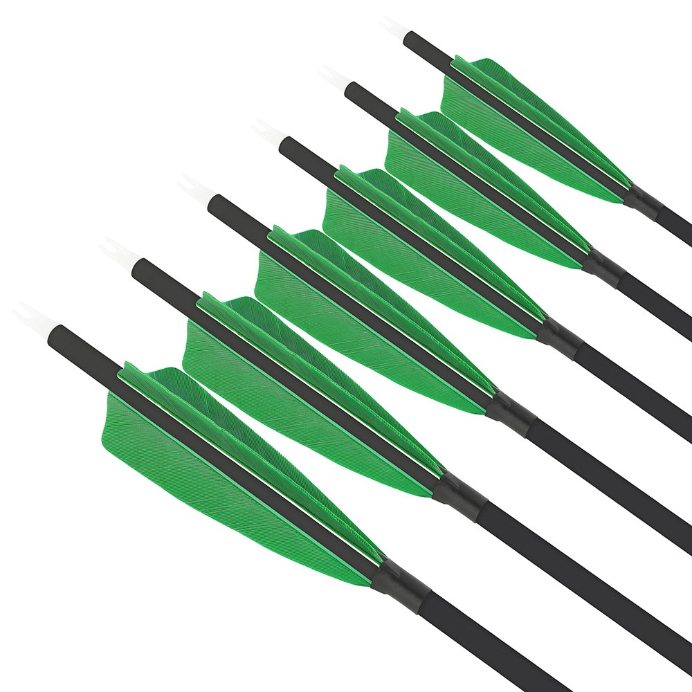 SHARROW Feather Fletched Arrows for Recurve Bow Spine 500 (12 Pack)