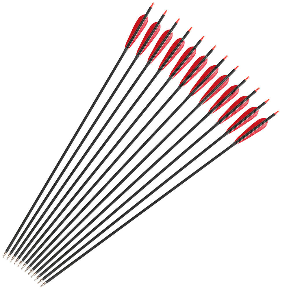 SHARROW 35" Feather Fletched Carbon Arrows Spine 500 (12 Pack)
