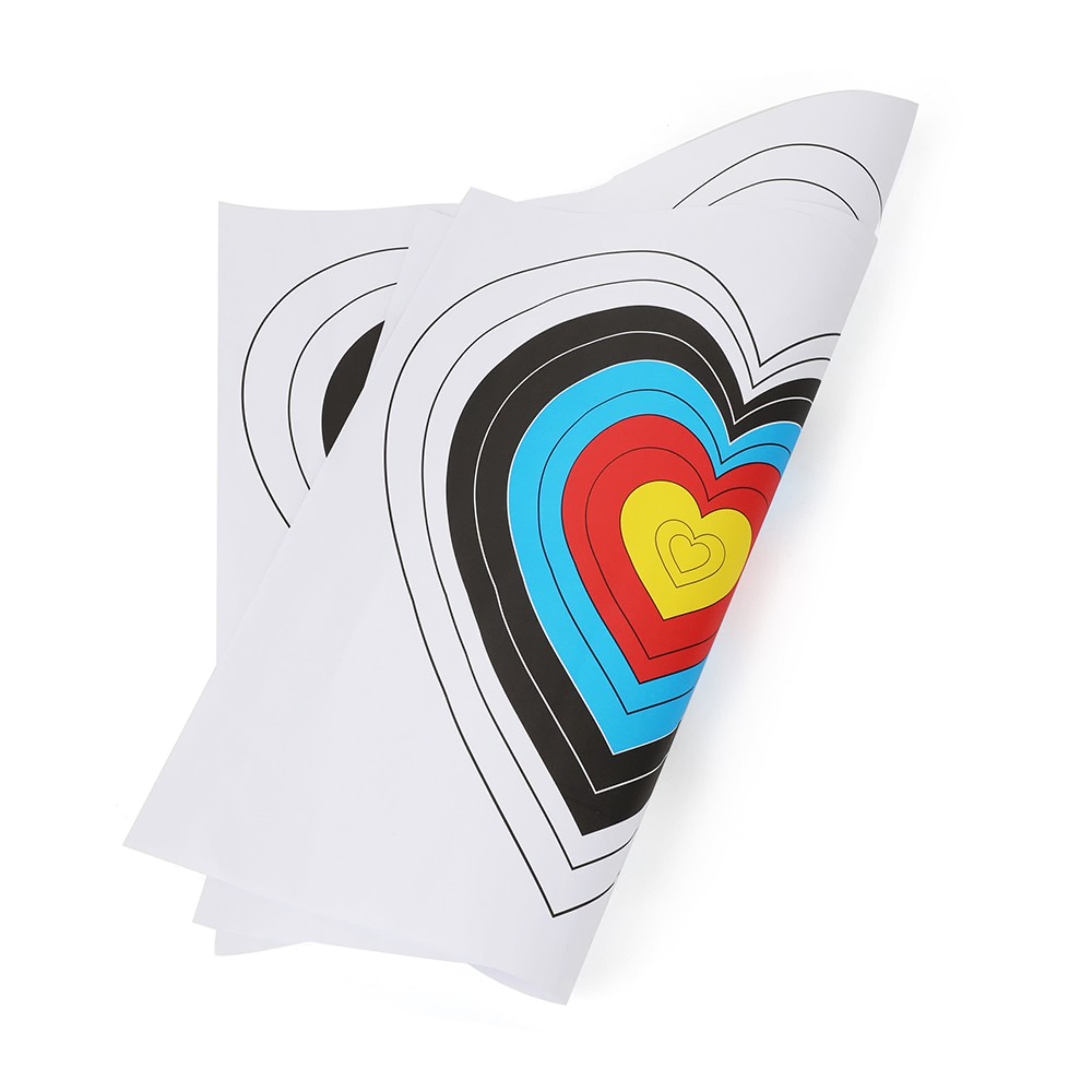 Heart Shape Archery Target Paper 40cm for Bow Training(10 Pack)