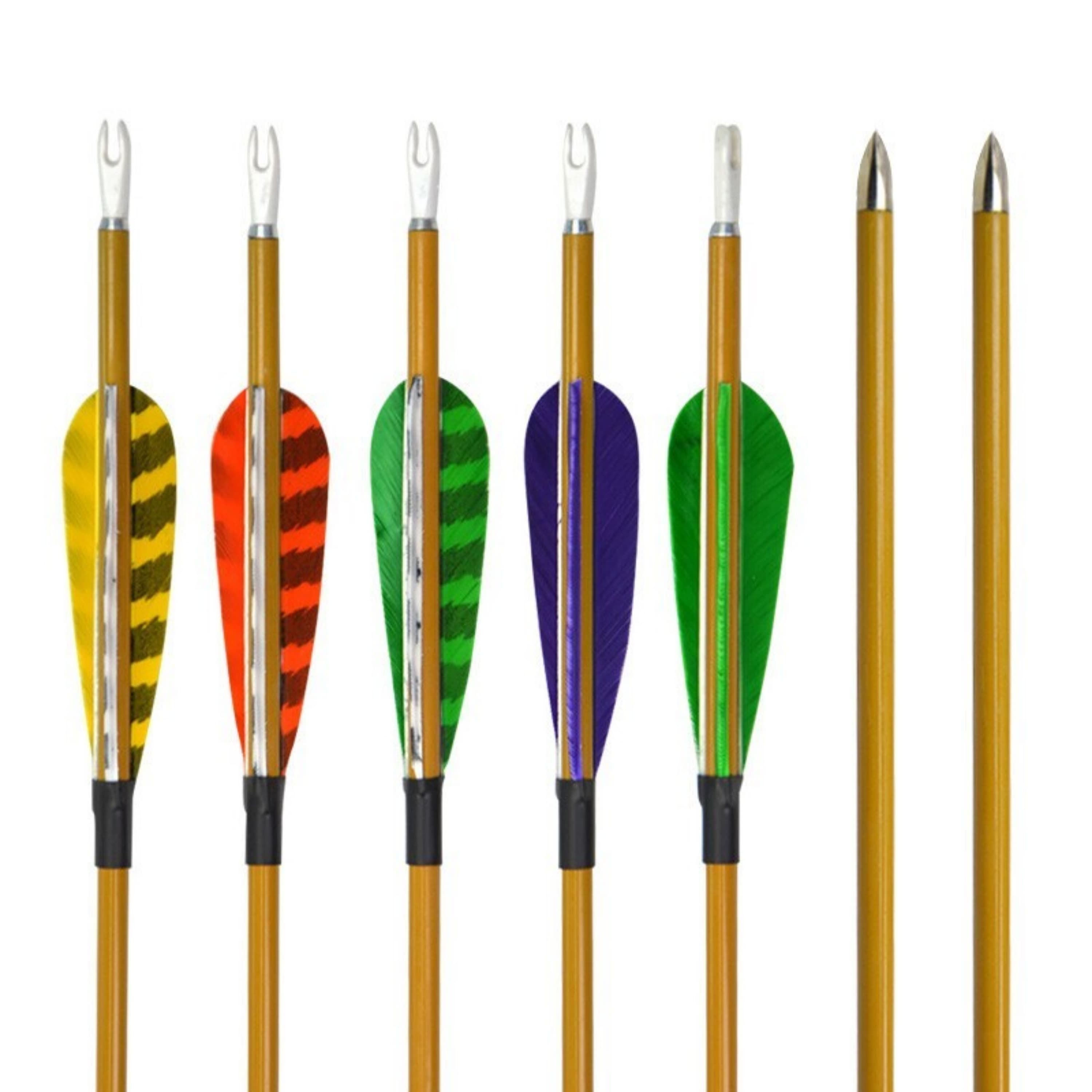 SHARROW 31" Archery 900 Spine Carbon Arrows with 3" Turkey Feathers (12 Pack)