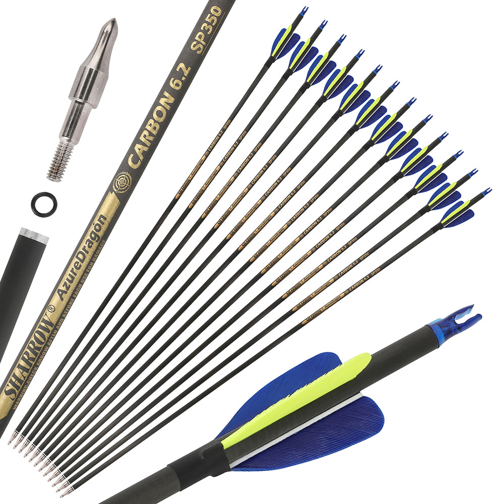 SHARROW 30" Hunting Carbon Arrows with 2" Heart-shaped Feather