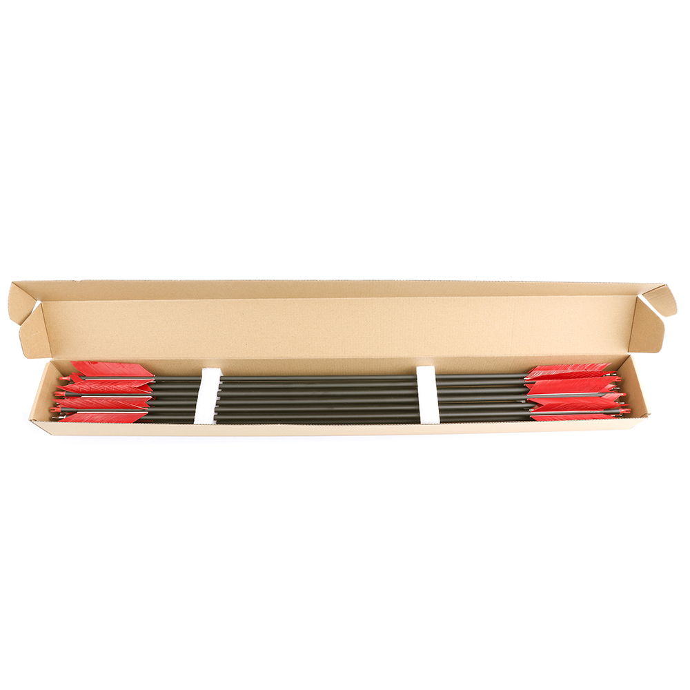 Carbon Arrows 12pcs 30 in 500 Spine 4-Fletch Turkey Feather Set