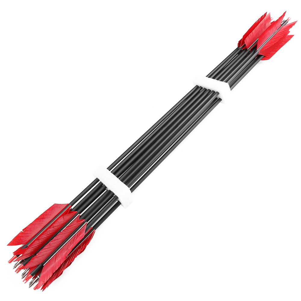 Carbon Arrows 12pcs 30 in 500 Spine 4-Fletch Turkey Feather Set