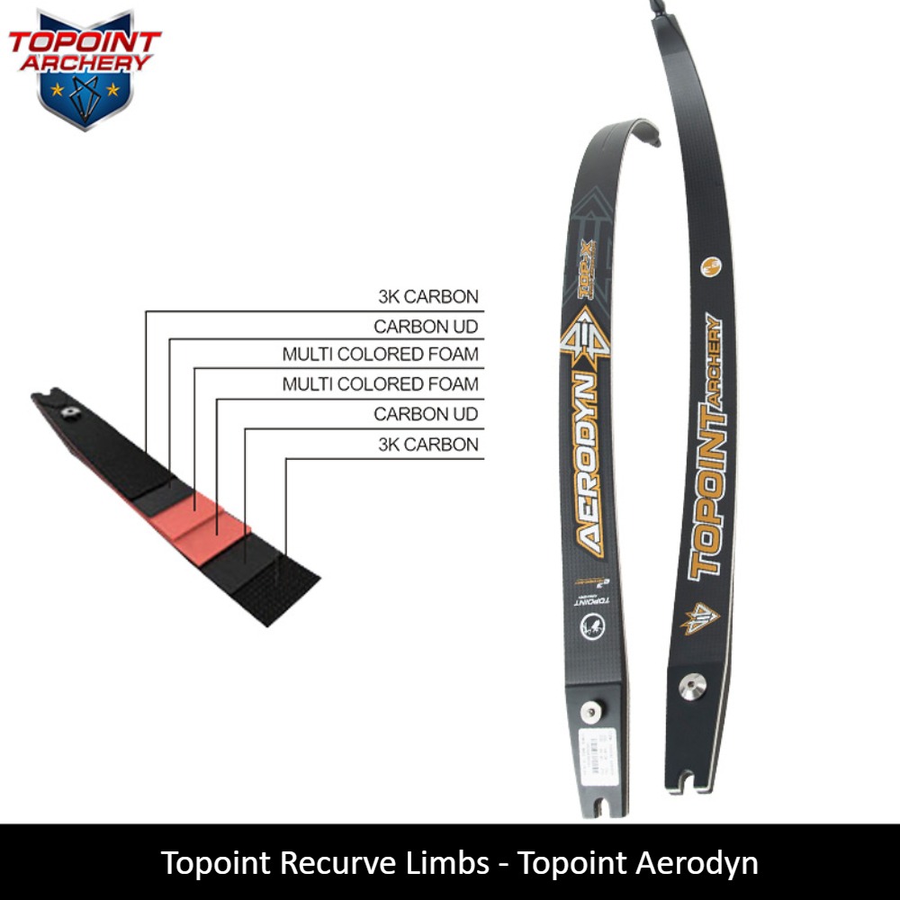 TOPOINT AERODYN 66" 68" 70" ILF Recurve Limbs Carbon/Foam 26-50#