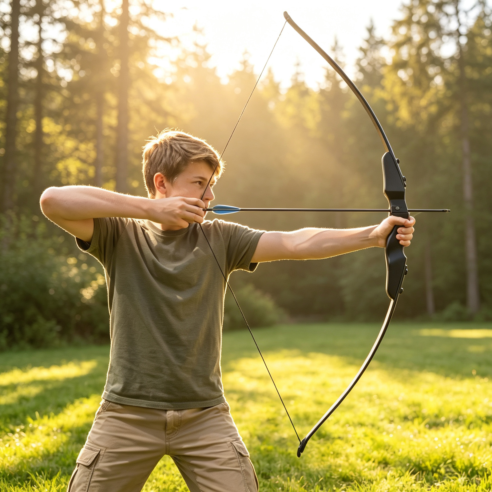 40lbs Outdoor Takedown Recurve Bow Kit with Fiberglass Arrows