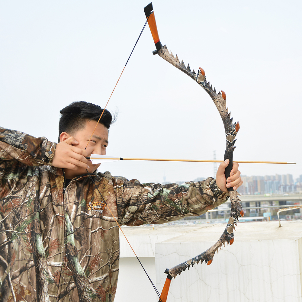 35/45/55lbs Recurve Bow Kit Wooden Hunting Split Bow