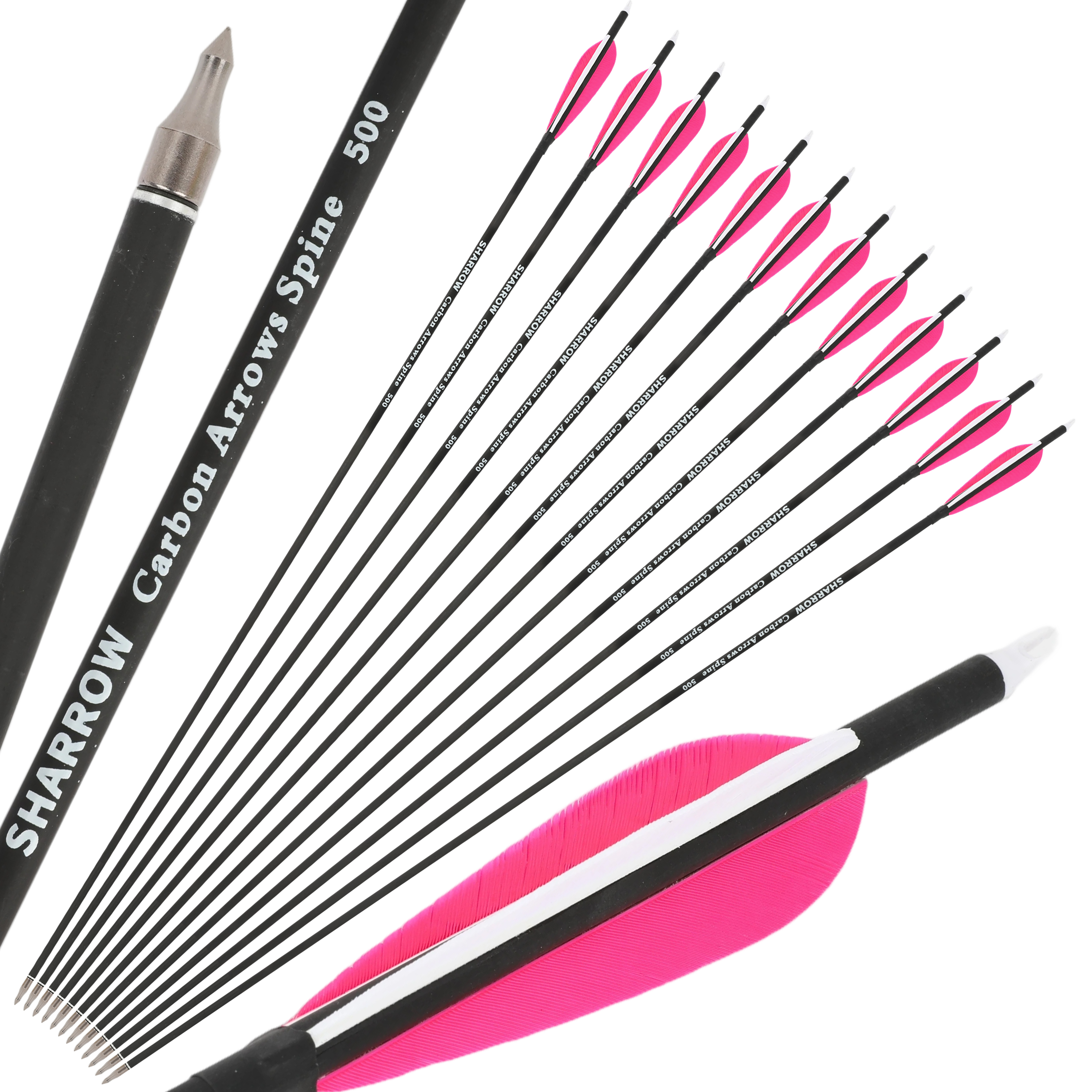 [Copy]SHARROW 6.2mm Carbon Arrows Spine 500 (12 Pack)