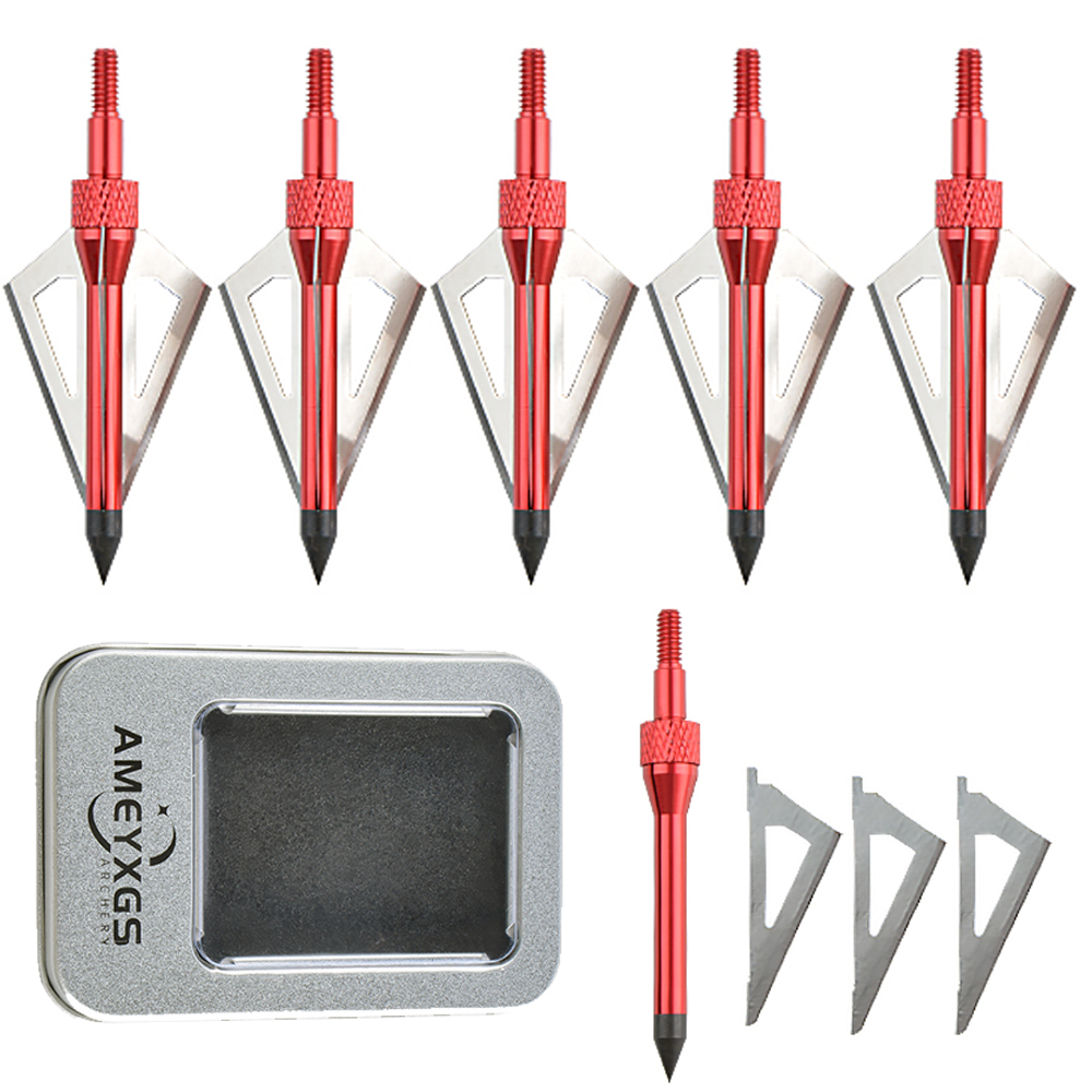 AMEYXGS Tin Arrow Case with Foam, Silver, for 6 Arrowheads, 91.3x63.4mm