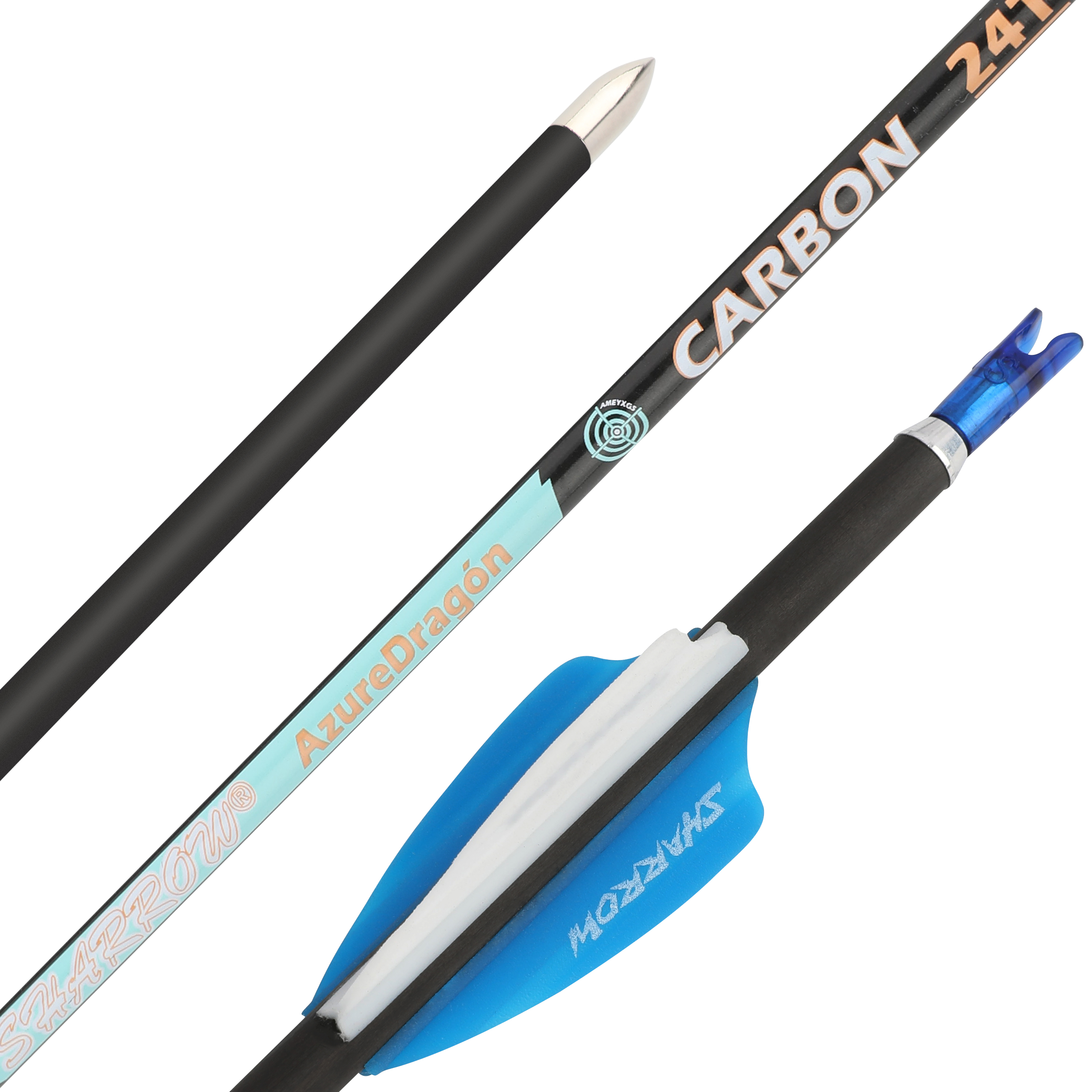 SHARROW Pure Carbon 4.2mm Fletched Target Arrows for Recurve (12 Pack)