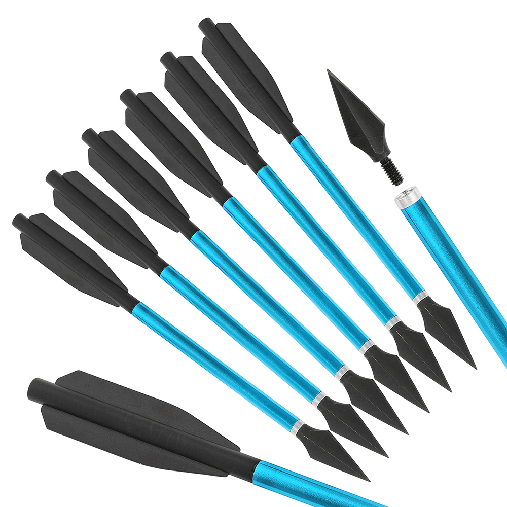 Mini Crossbow Bolt with Replaceable Steel Tips Aluminum Pistol Crossbow(12 Pack)