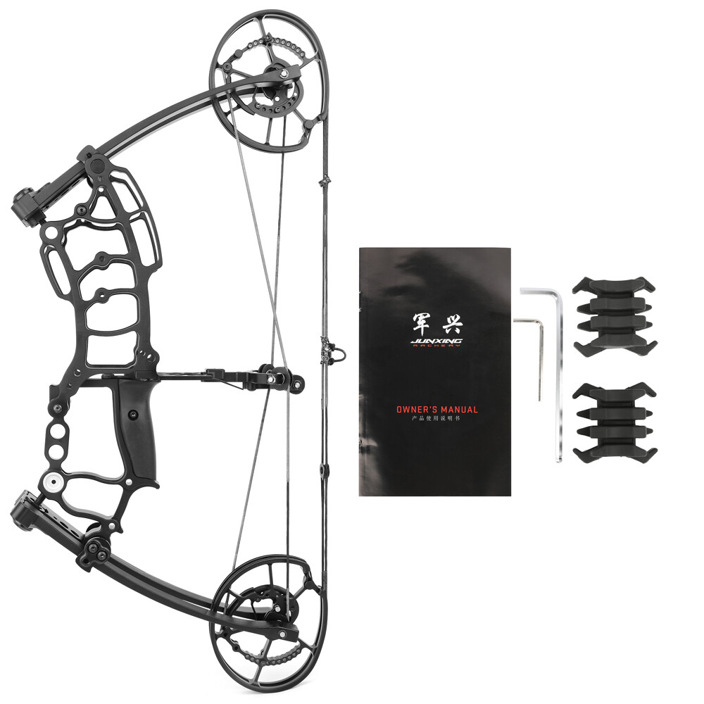 Compound Bow Short Axis Dual-use 40-65lbs Steel Ball Arrow Hunting Fishing RH LH