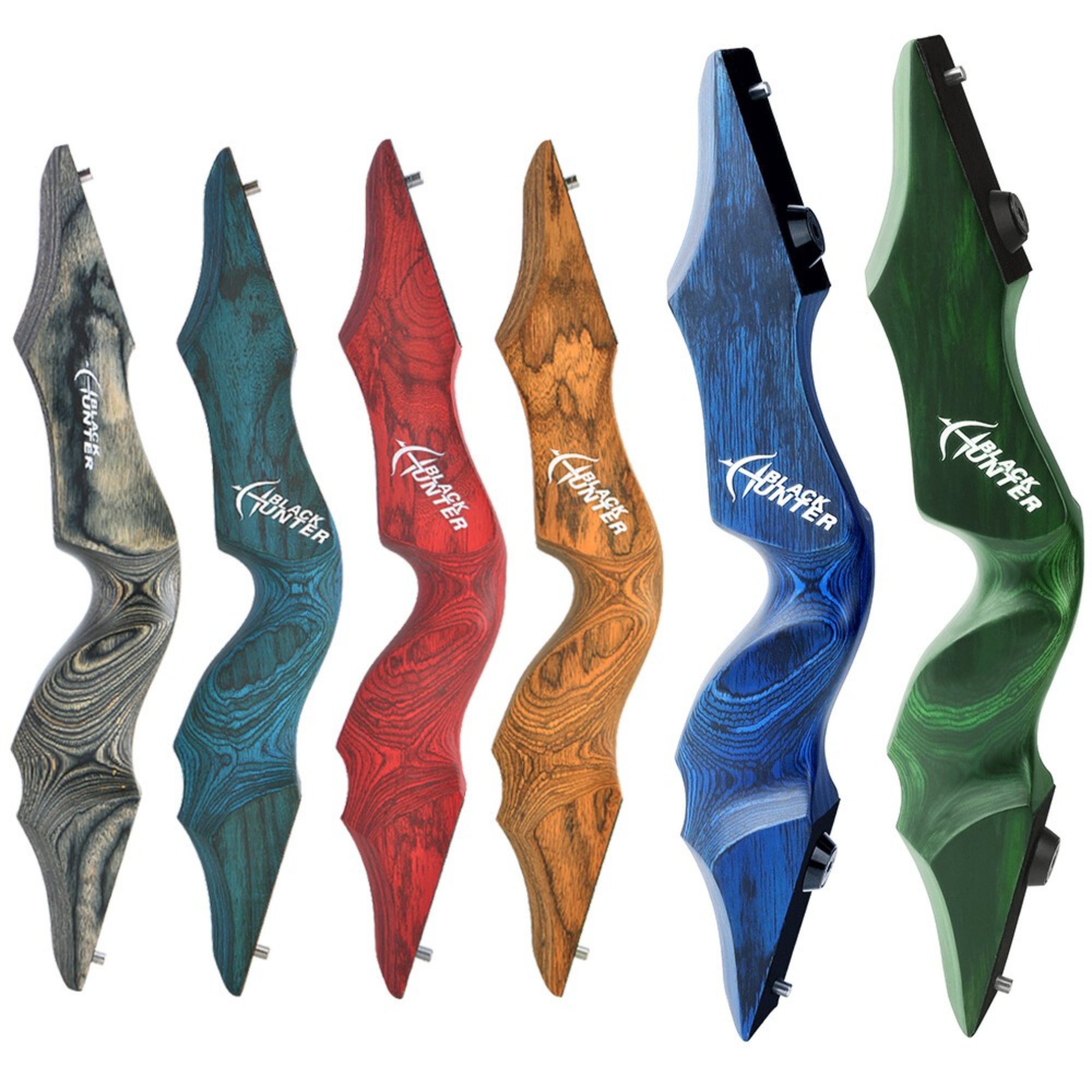 BLACK HUNTER 60" Original Wooden Recurve Bow set 25-60 lbs RH/LH