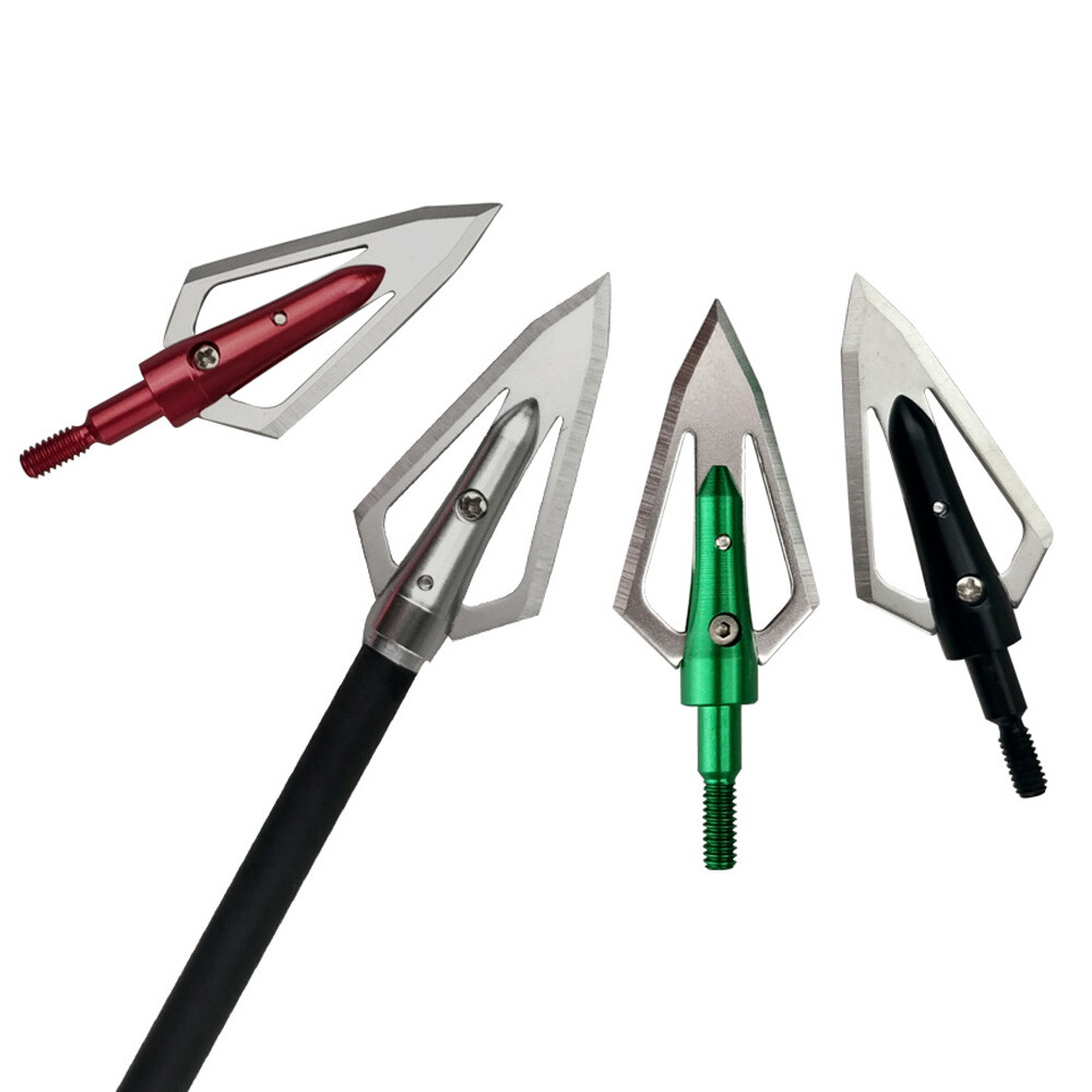 Archery Arrowheads 2 Blade Hunting Tips Screw In Point Broadheads Box