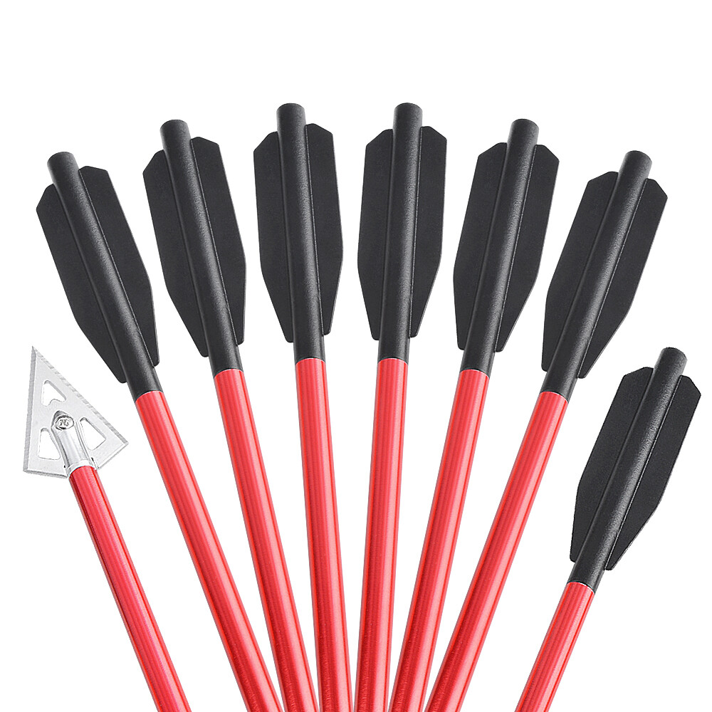 6.8" Mini Aluminum Arrow for Pistol Crossbow Hunting (12 Pack)