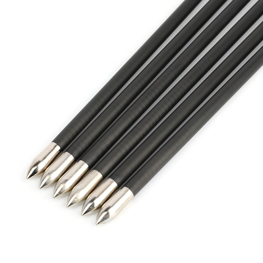 32" Pure Carbon Arrows SP500 4.2mm Tips Recurve Compound Bow Hunting