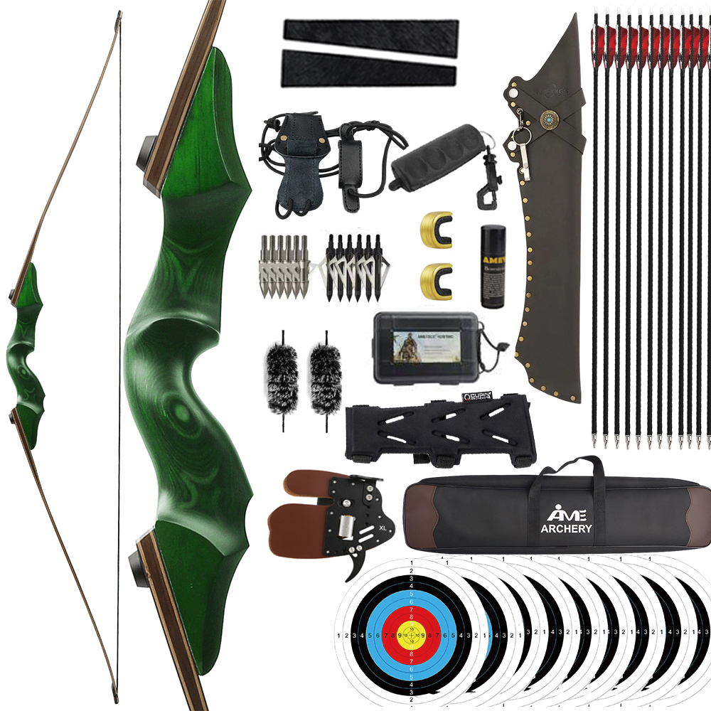 BLACK HUNTER 60" Takedown Traditional Longbow for Adult RH/LH 20-60 lbs