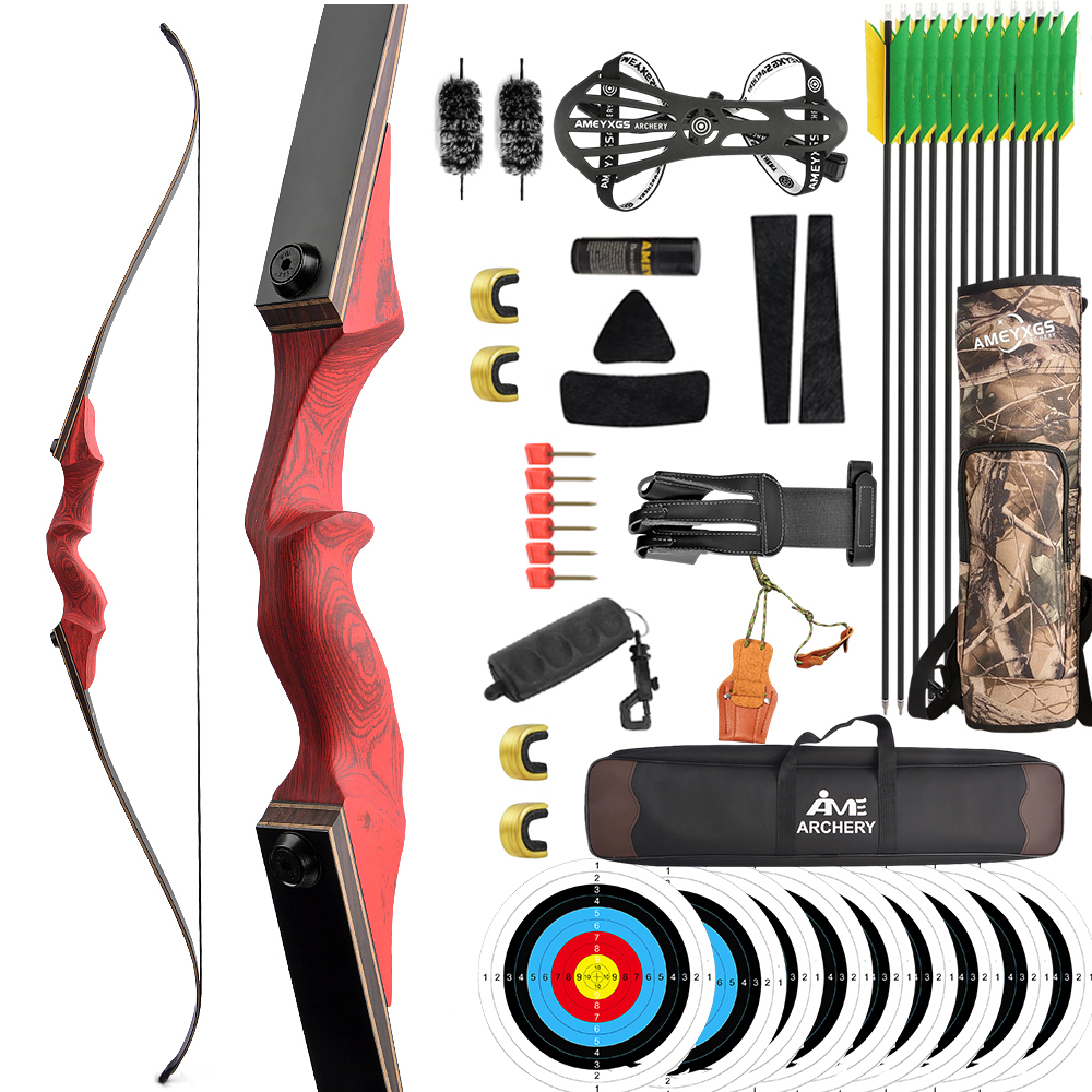 Black Hunter Recurve Bow Hunting Takedown Bow Kit 20-60 lbs