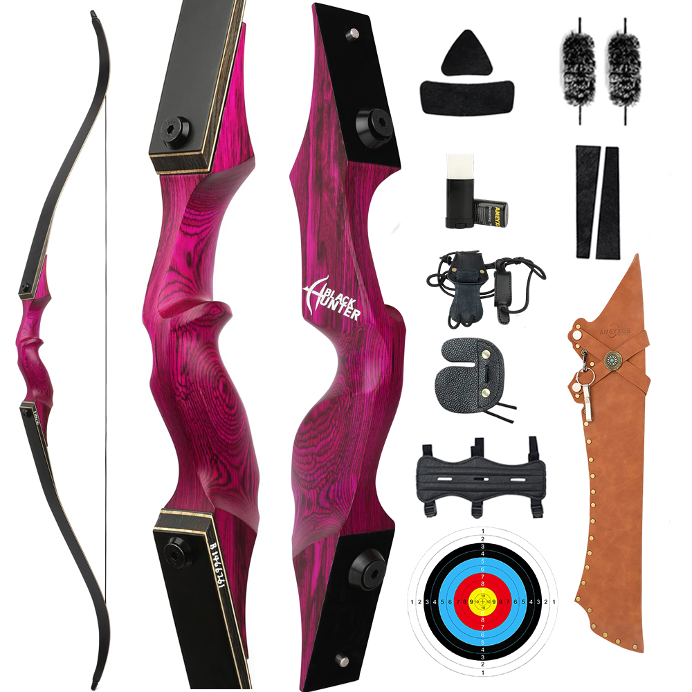 Black Hunter 60" Hunting Recurve Bow Takedown Bow 20-60 lbs RH/LH