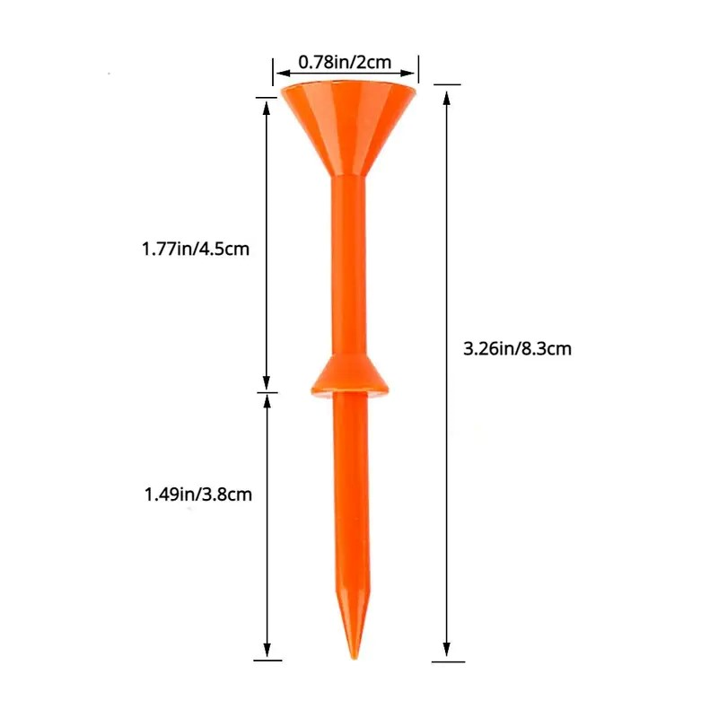 83mm Mixed Color Golf Tees, 50pcs Durable Hybrid Plastic/Rubber Set