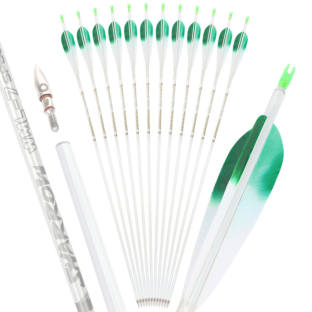 SHARROW WML 32" Target Feather Carbon Arrow SP 400-800 (12 Pack)