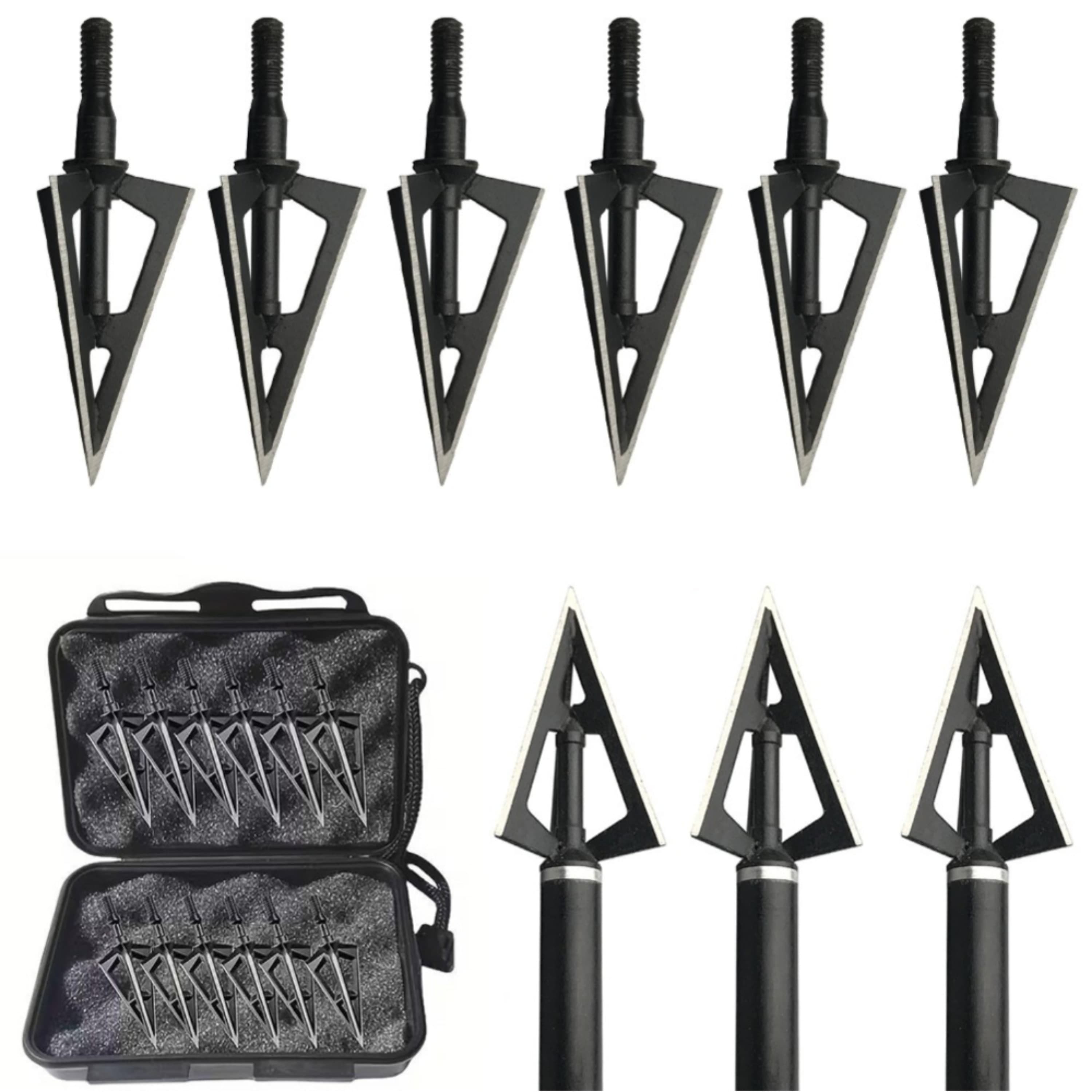 100 Grain Aluminum Fixed Blade Archery Broadheads 12Pack