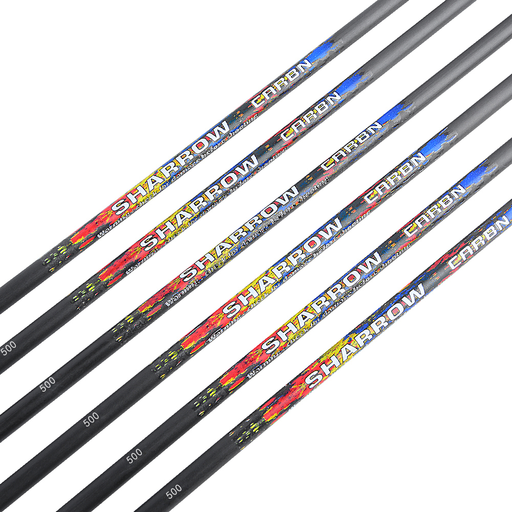 SHARROW Carbon Arrow Shafts Spine 250/300/350/400/500/600 (12 Pack)-CHN Archery
