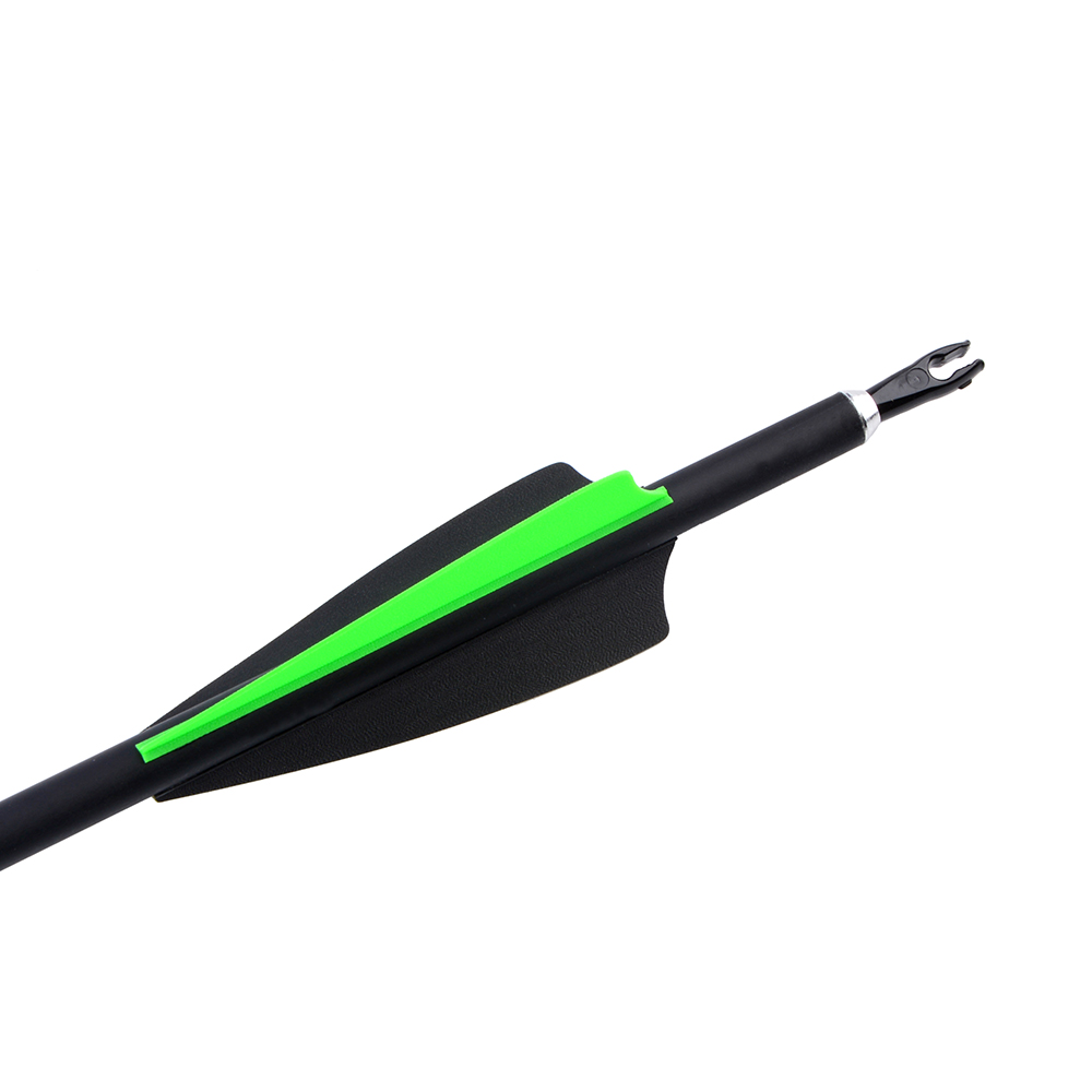 Mixed Carbon Arrows 12pcs with Rubber Feathers and 6 Yellow Jade Arrowheads