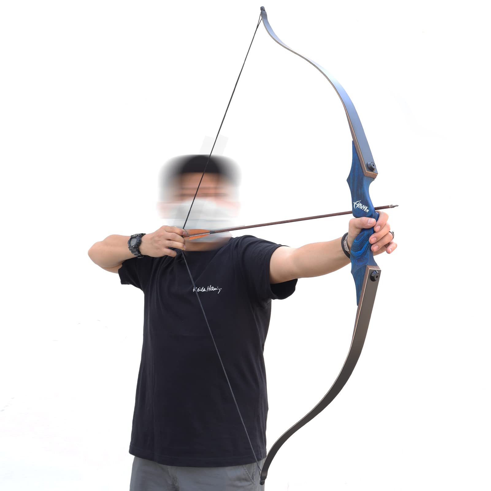 BLACK HUNTER 60" Takedown Wooden Recurve Bow 20-60 lbs-CHN Archery