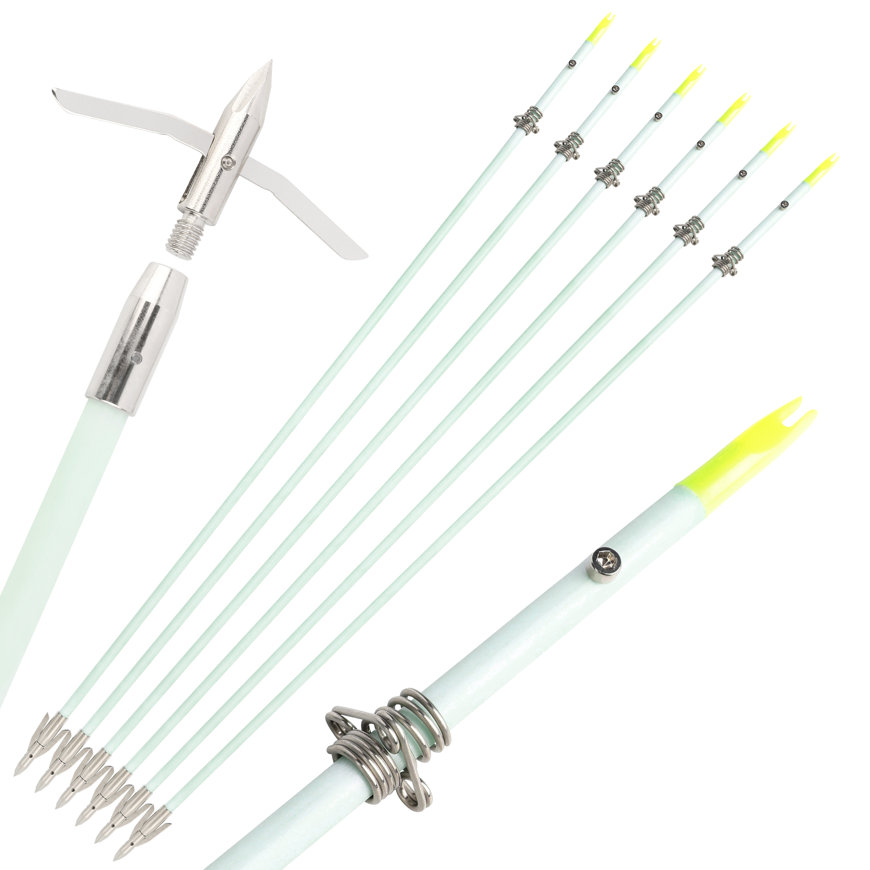 SHARROW Glow in the Dark Bowfishing Arrows Fiberglass (12 Pack)