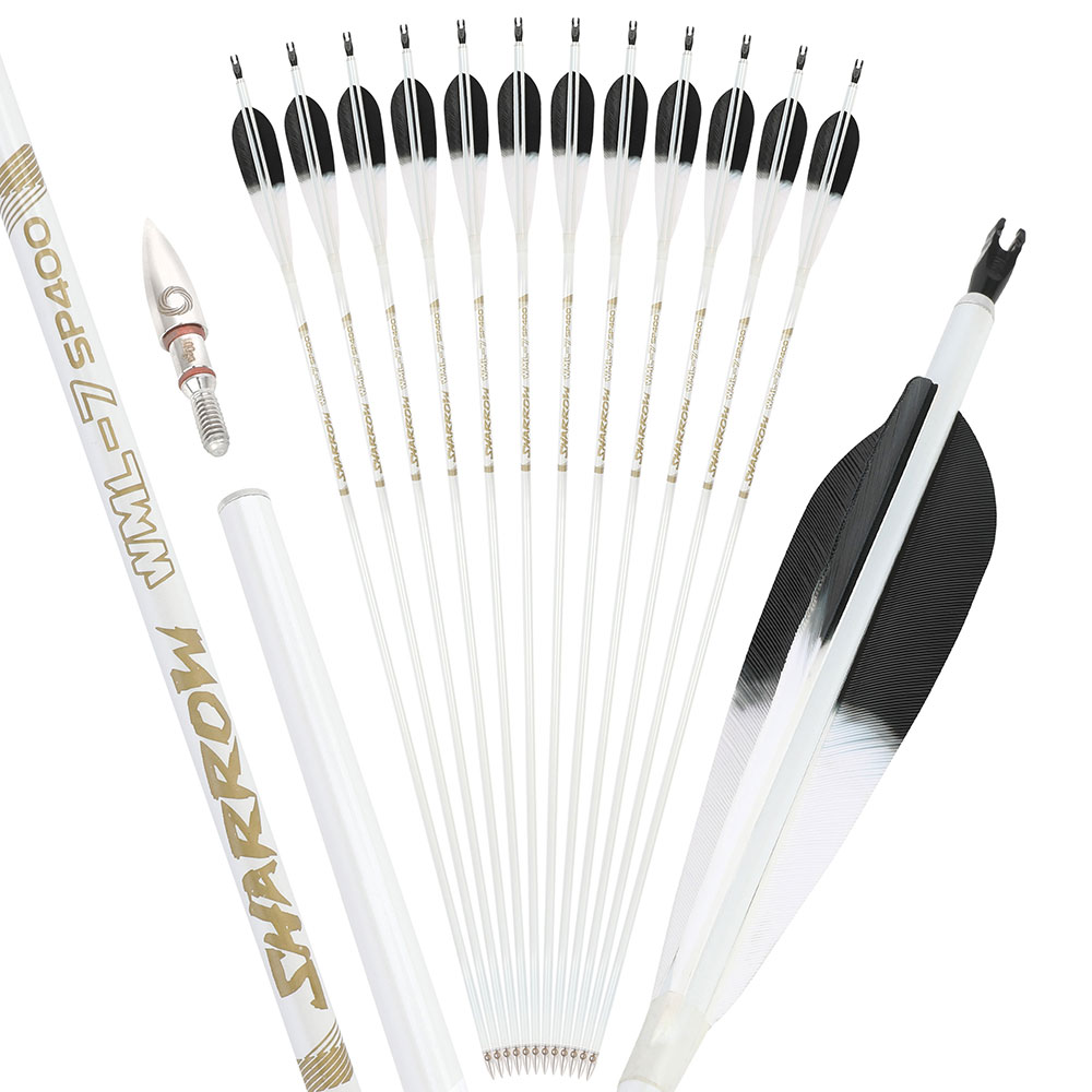 SHARROW WML 32" Target Feather Carbon Arrow SP 400-800 (12 Pack)