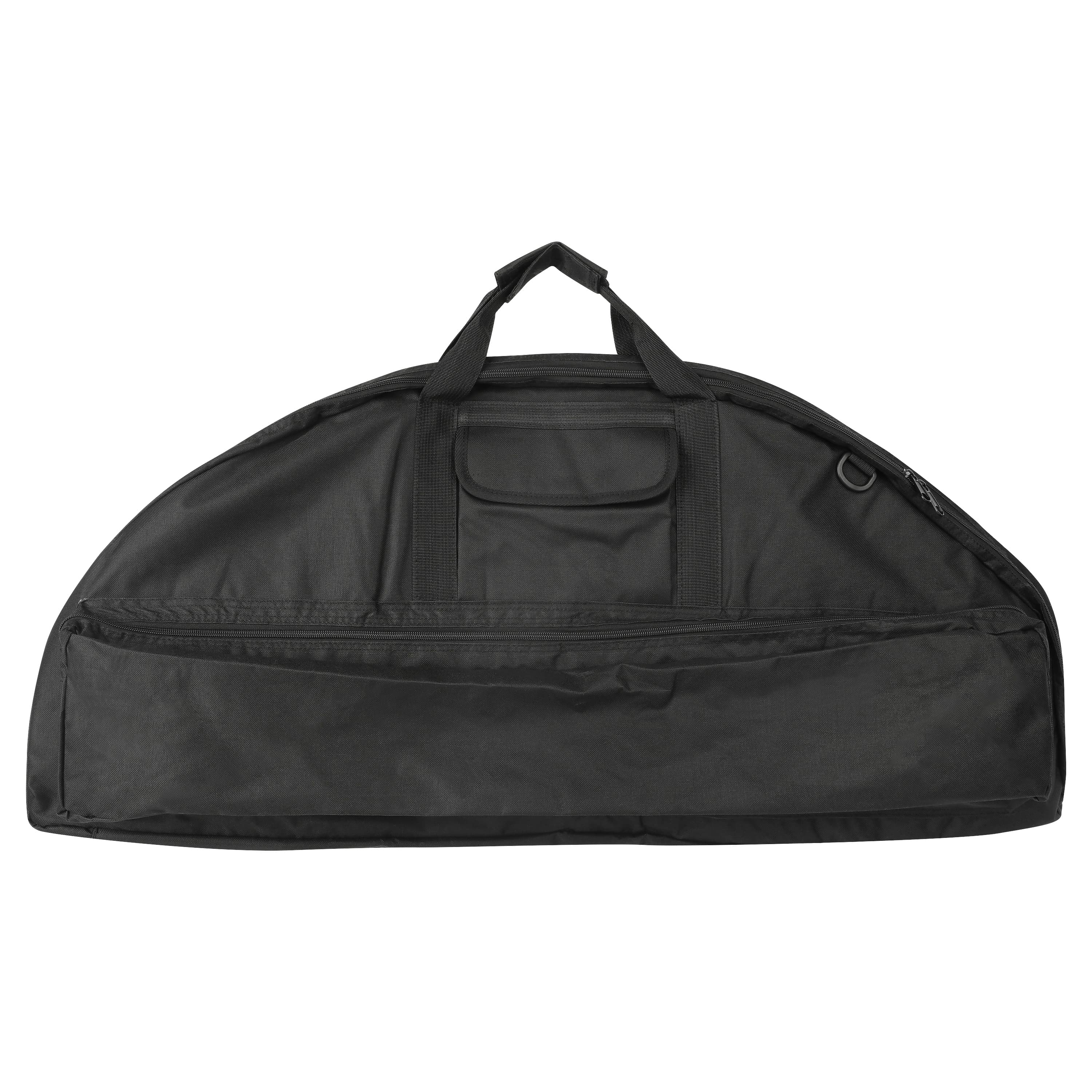 Black youth compound bow soft case with backpack straps and arrow pocket