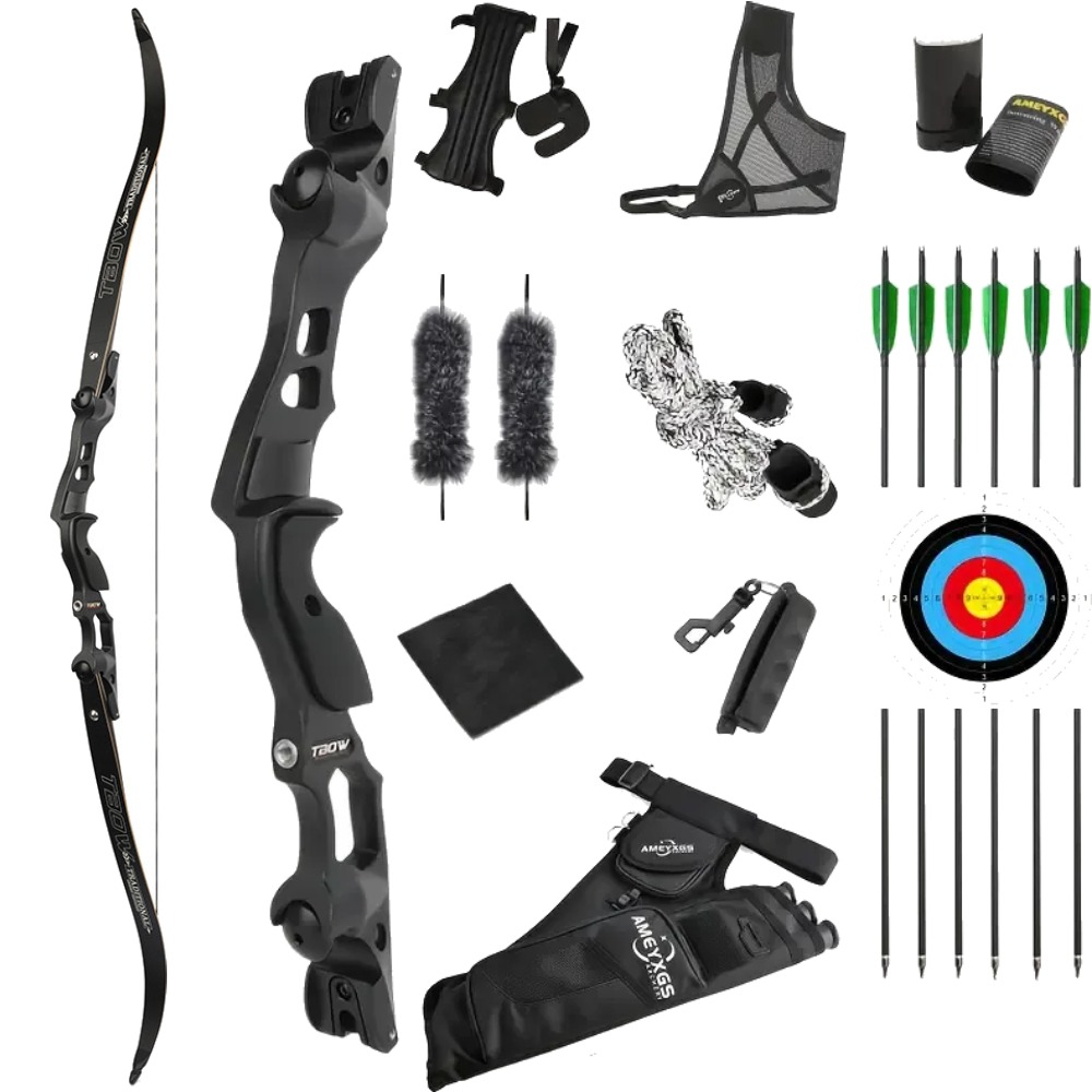 TBOW 62" Recurve Bow Hunting ILF Bow Kit 40-60 lbs