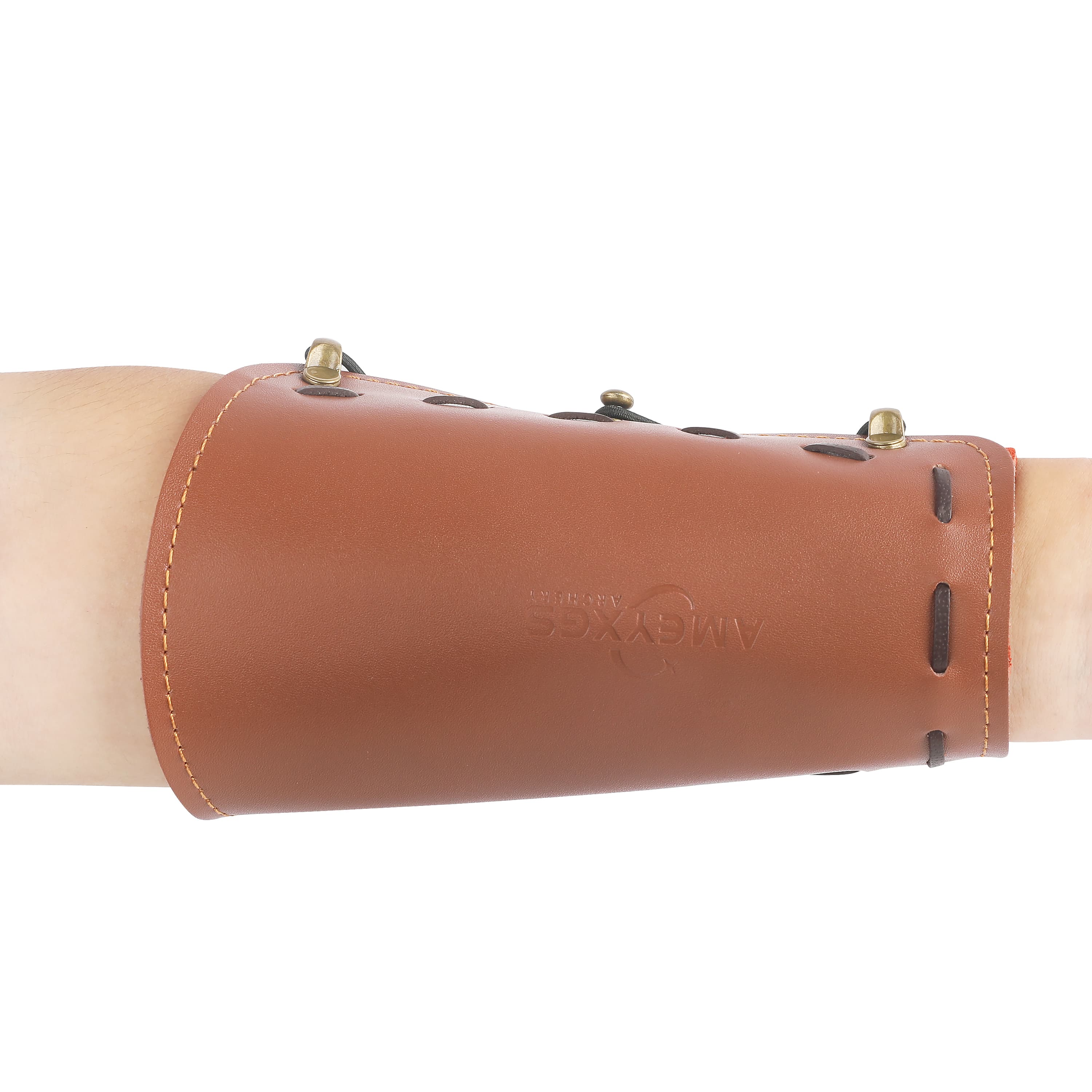 AMEYXGS Cowhide Archery Forearm Guard for Traditional Bow Shooting-CHN Archery