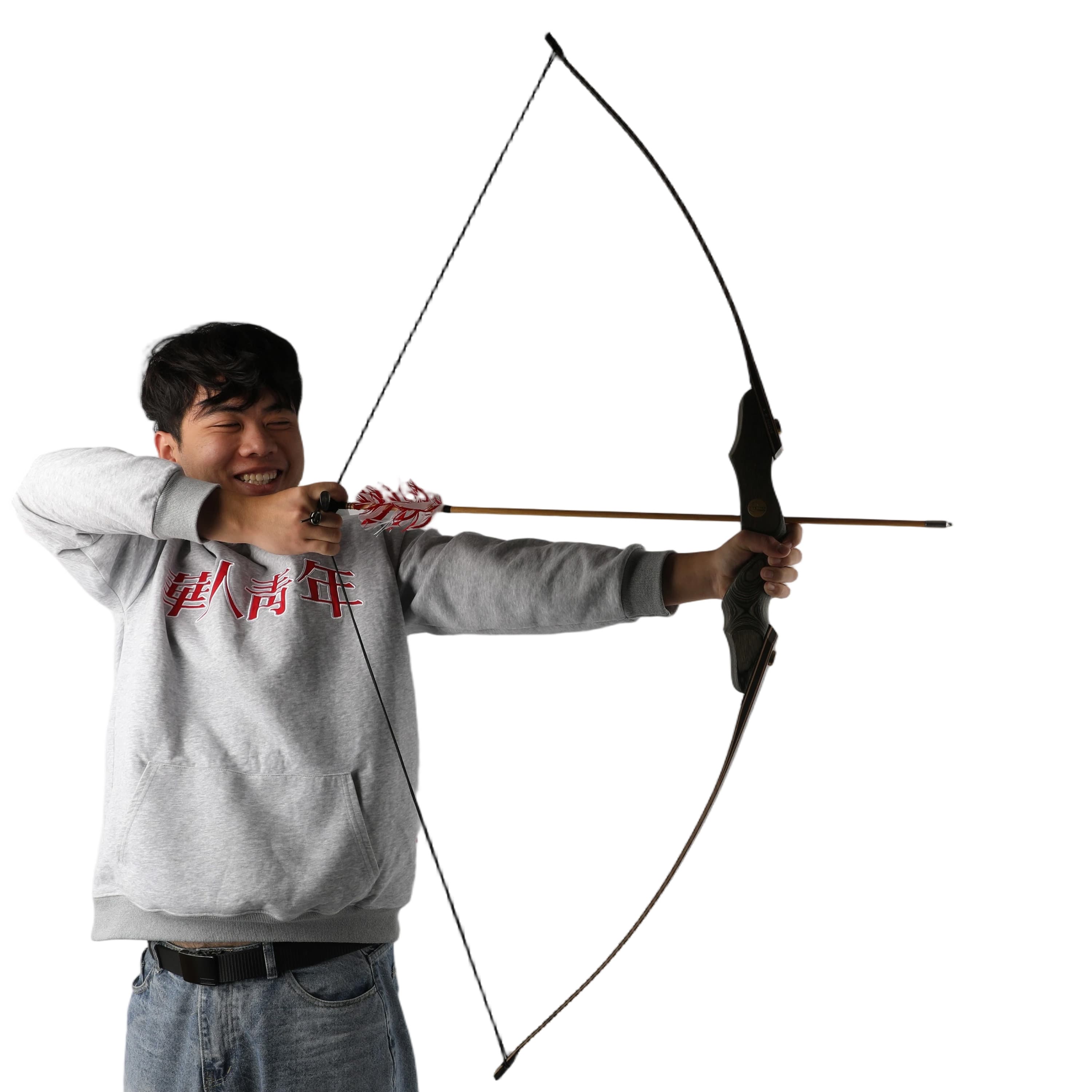 60" Archery Takedown Long Bow Wooden American Hunting Target 30-45lb