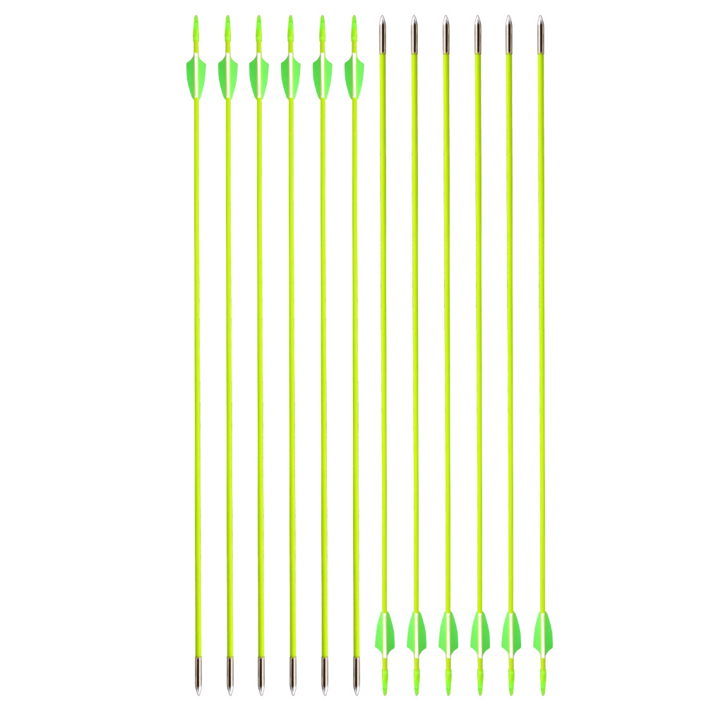 SHARROW 6mm Fiberglass Arrows Ideal for Beginners (12 Pack)-CHN Archery