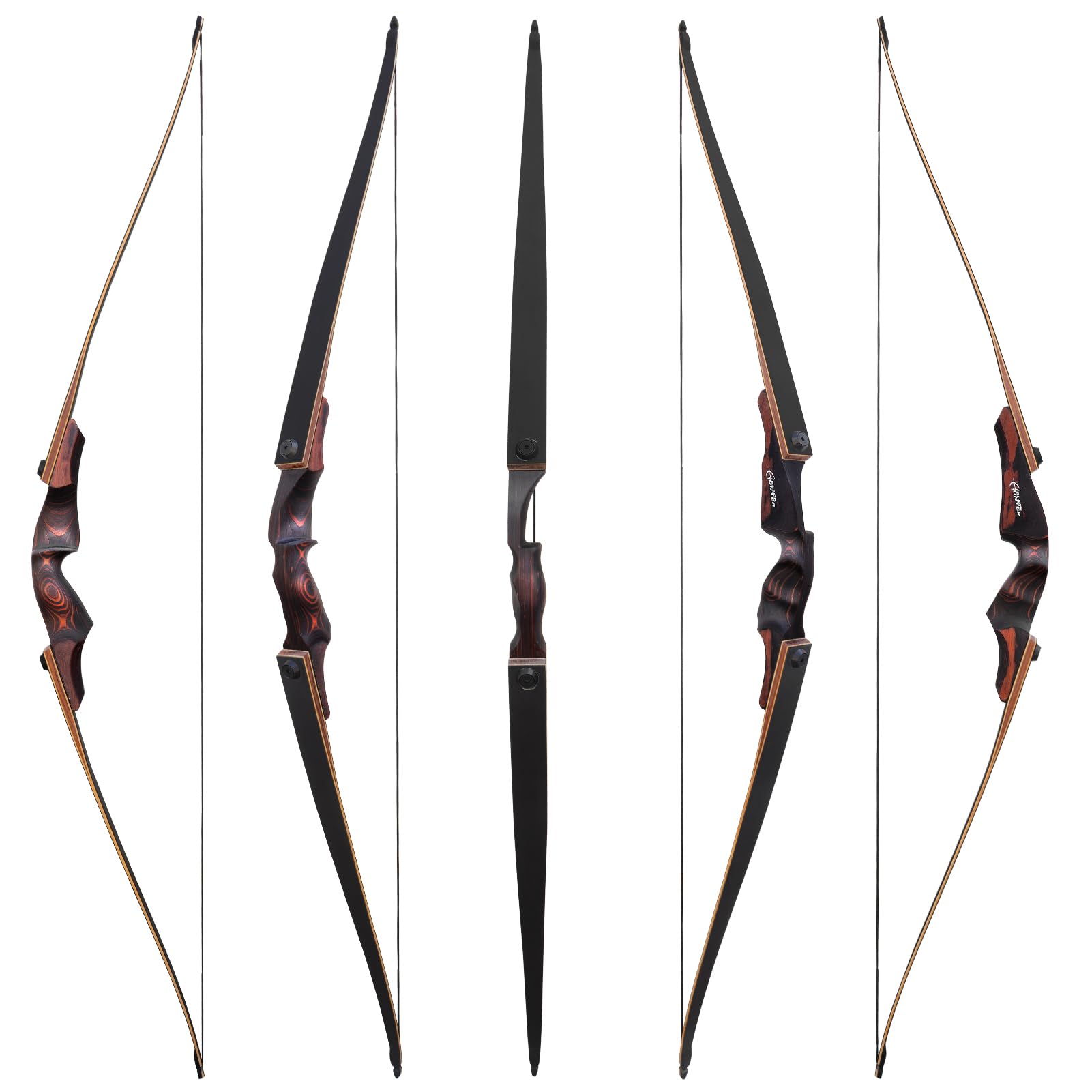 BLACK HUNTER 60" Takedown Wood Recurve Bow 25-60 lbs
