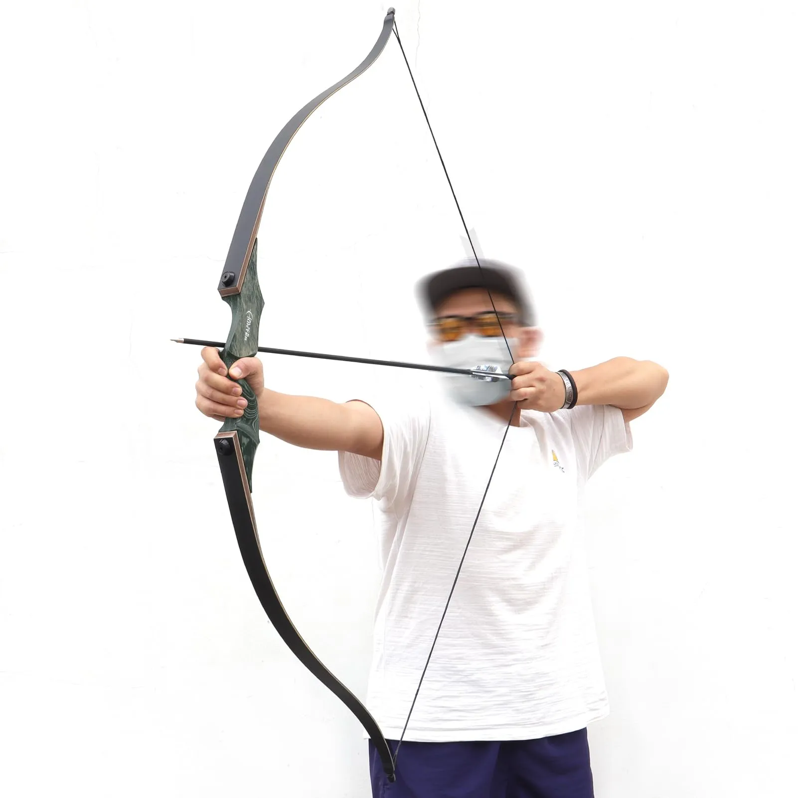 Black Hunter 60" Recurve Bow Takedown Hunting Bow 20-60 lbs RH/LH